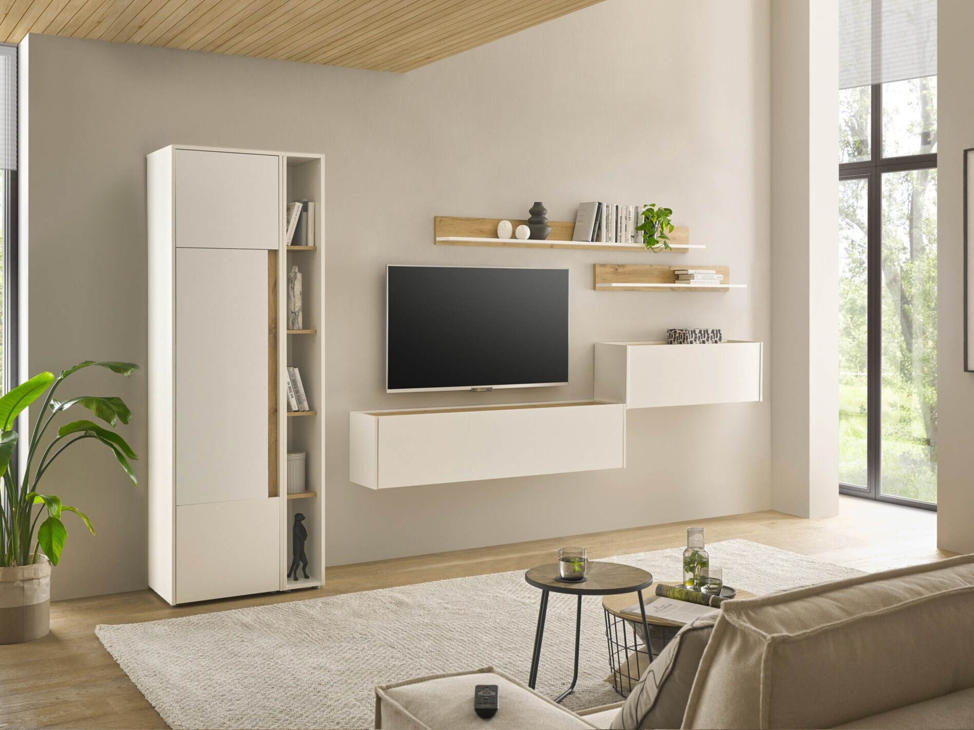 Set de living Elbsori 145 (Alb + Stejar Wotan)