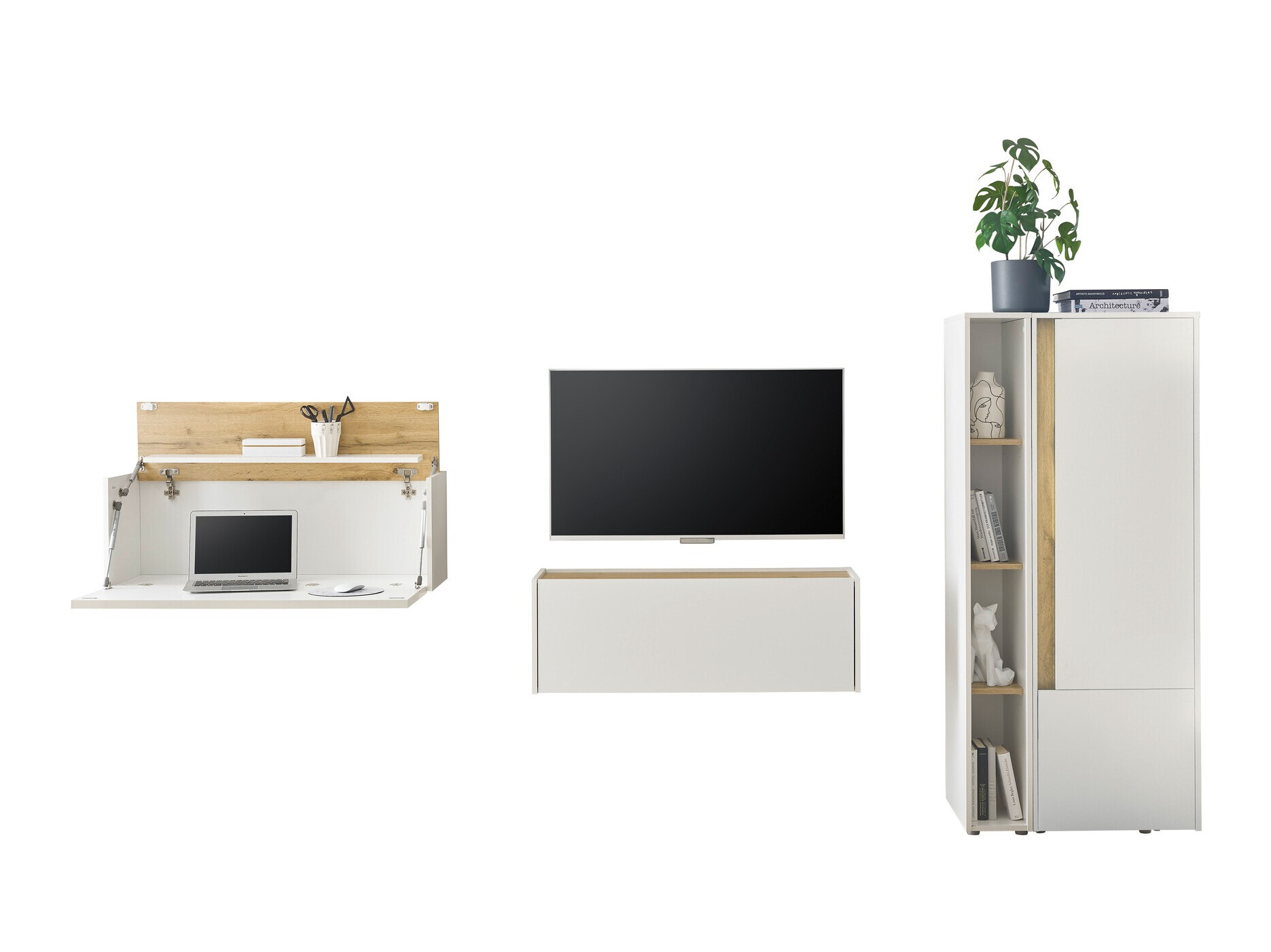 Set de living Elbsori 146 (Alb + Stejar Wotan)