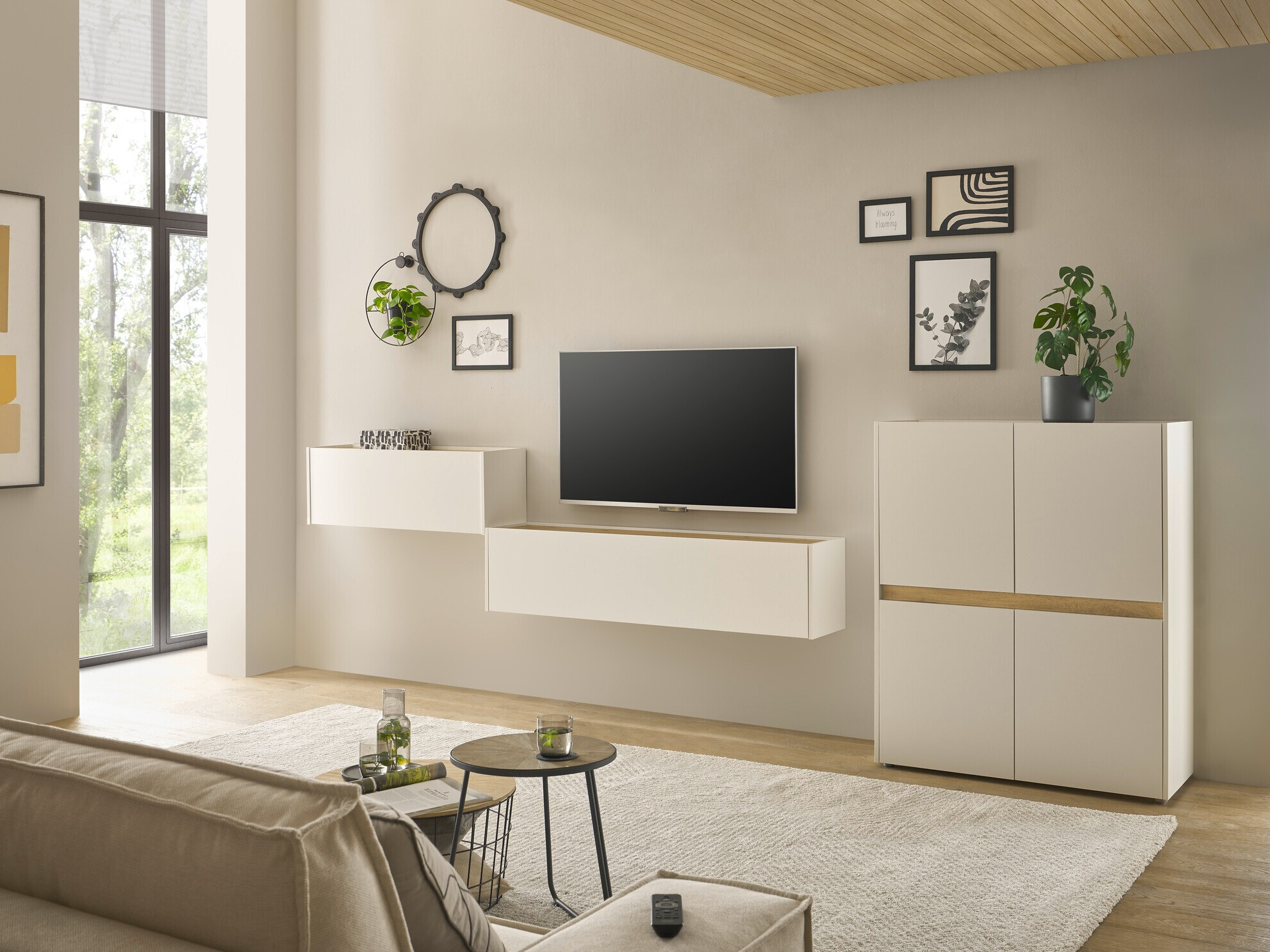 Set de living Elbsori 148 (Alb + Stejar Wotan)