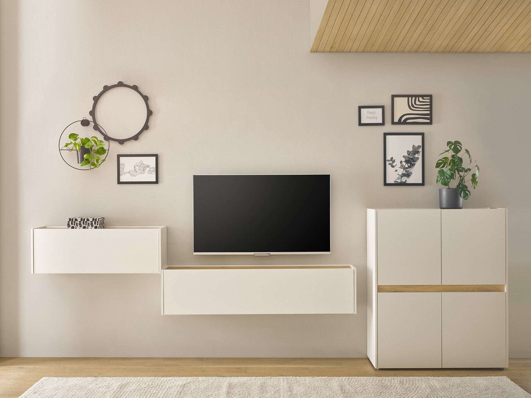 Set de living Elbsori 148 (Alb + Stejar Wotan)