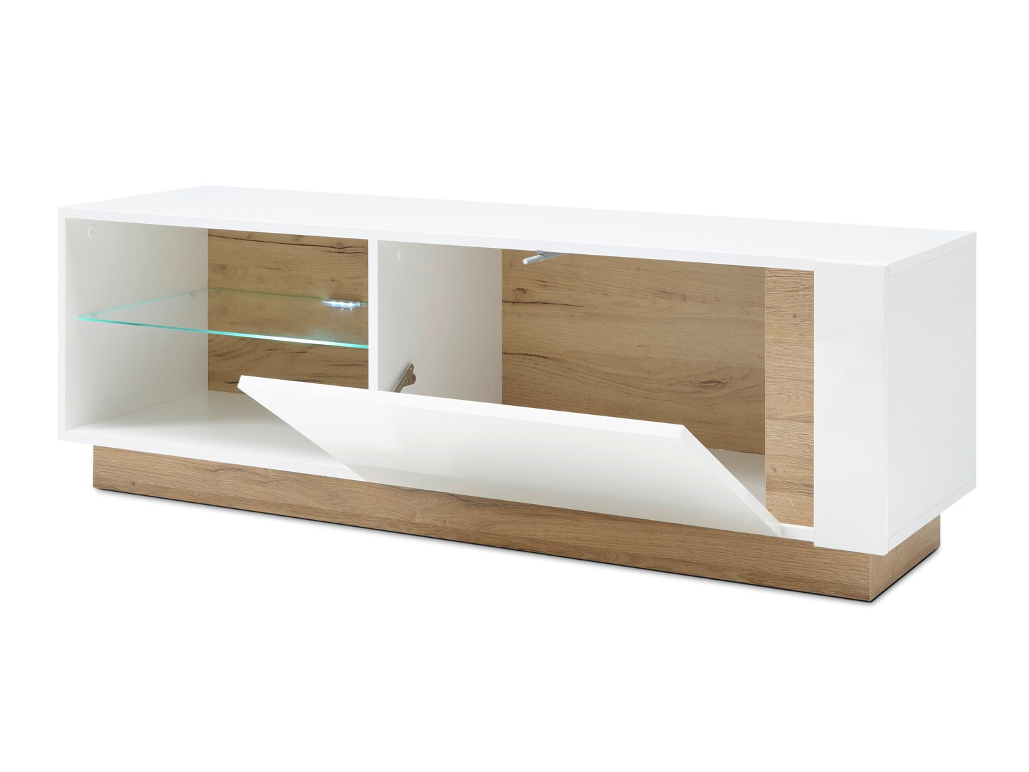 Set de living Veropho 110 (Alb lucios + Stejar Grandson)