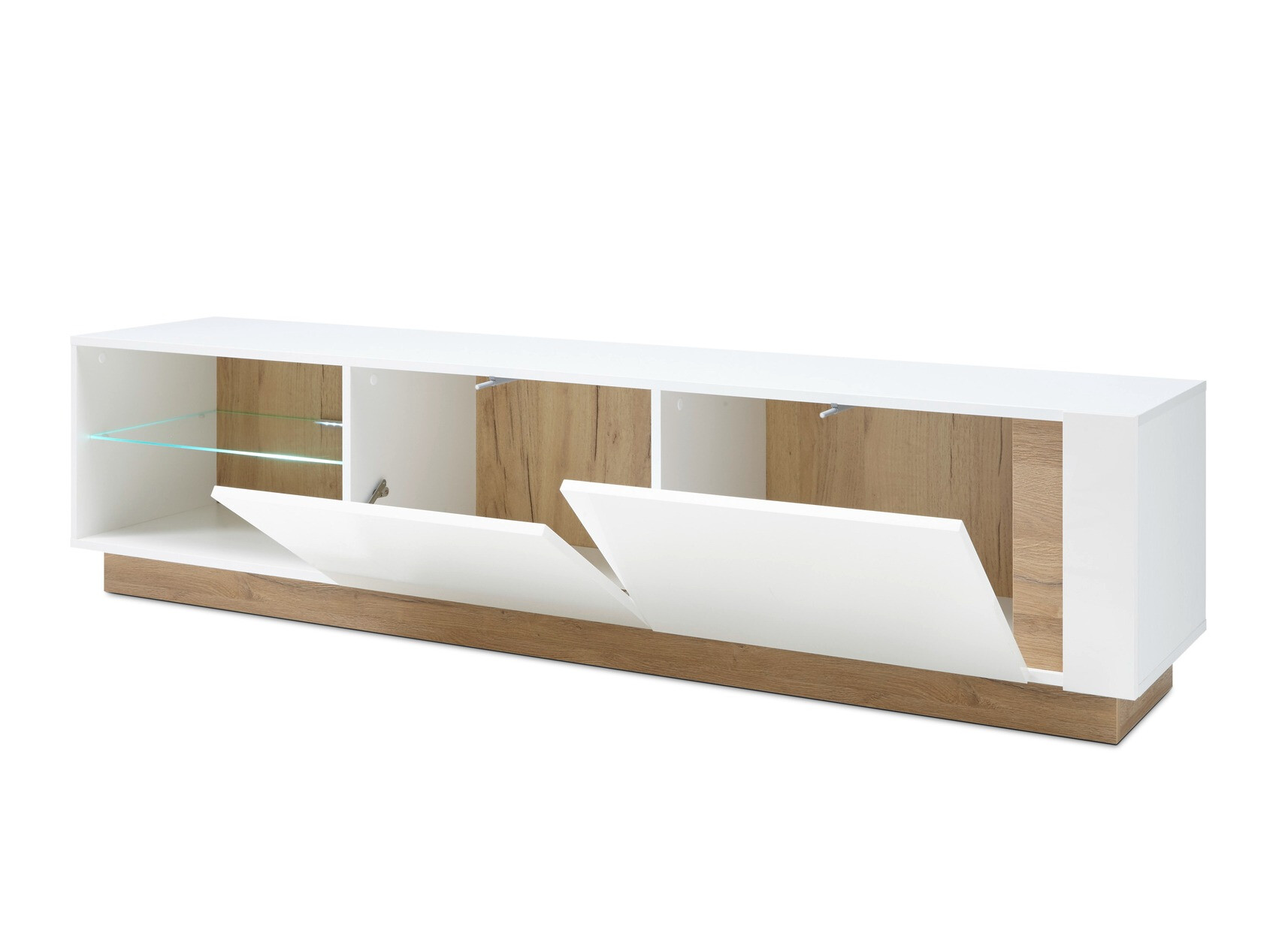 Set de living Veropho 112 (Alb lucios + Stejar Grandson)