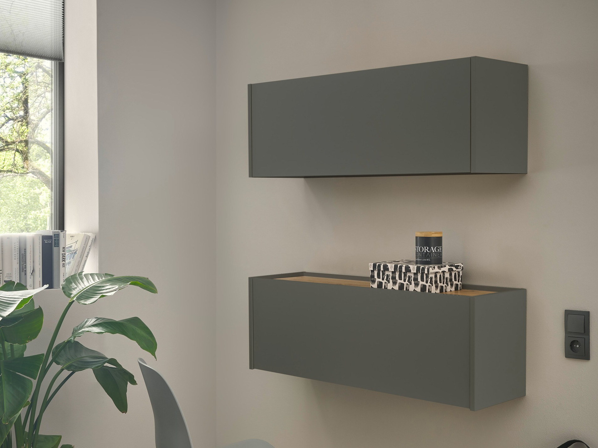 Set birou acasă Elbsori 158 (Antracit + Stejar Wotan)