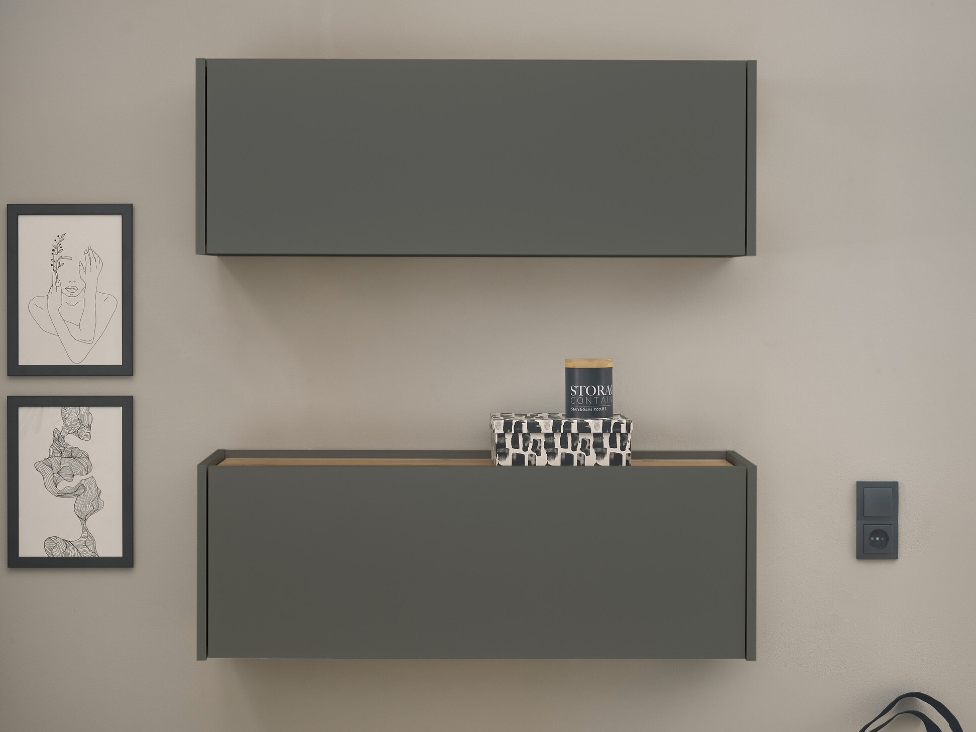 Set birou acasă Elbsori 158 (Antracit + Stejar Wotan)