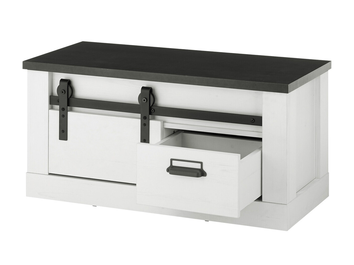 Dulap pentru pantofi Cirtale 124 (Antracit + Pin albit)