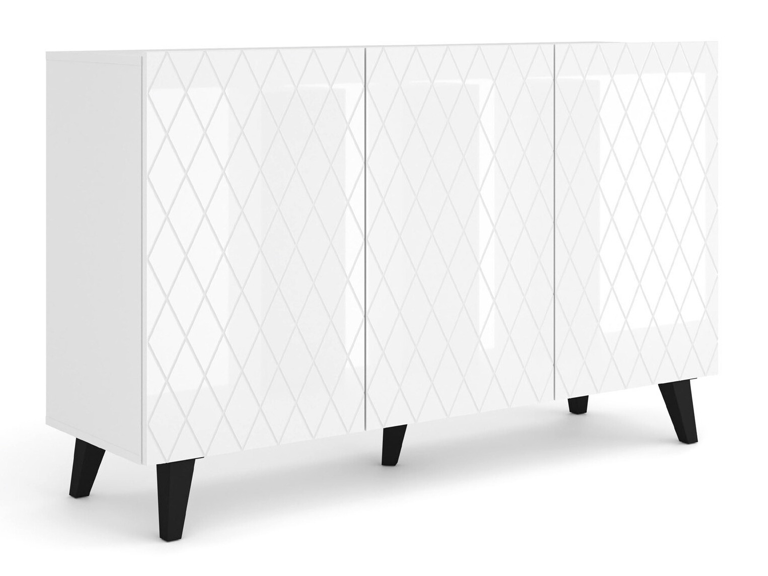 Bufet Melmoro 104 (Alb lucios + Negru)