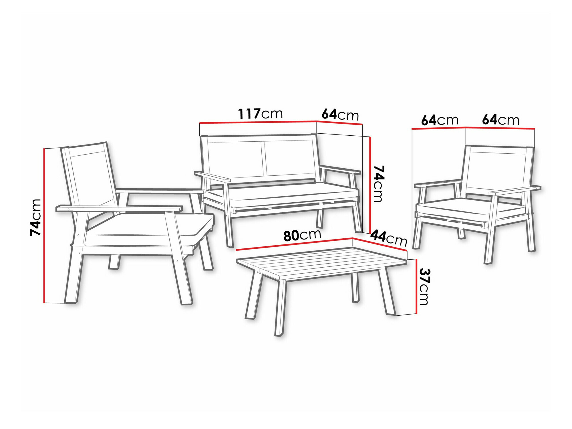 Set mobilier de exterior Lecter