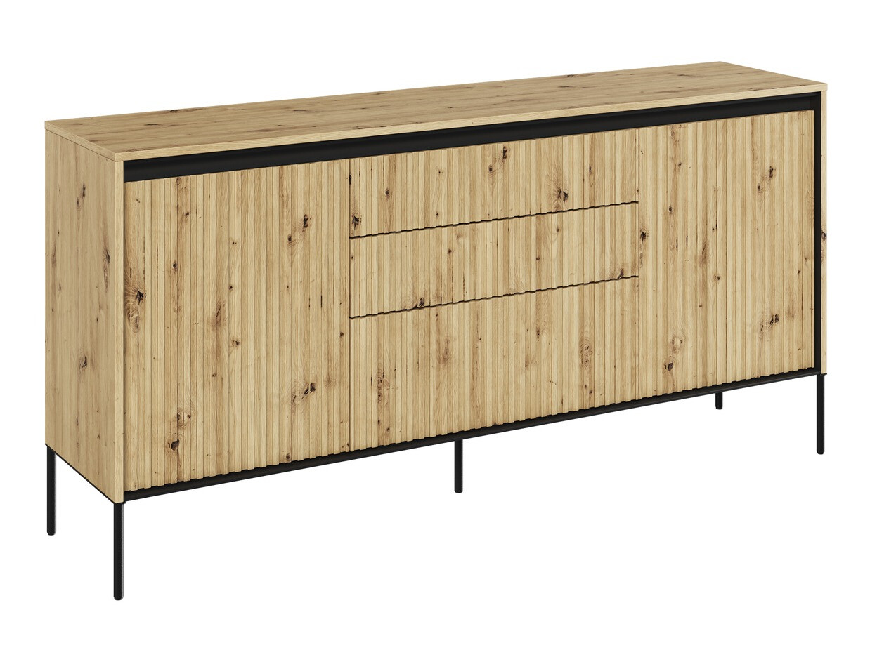 Comodă Fernolu 100 (Stejar artizan + Negru)