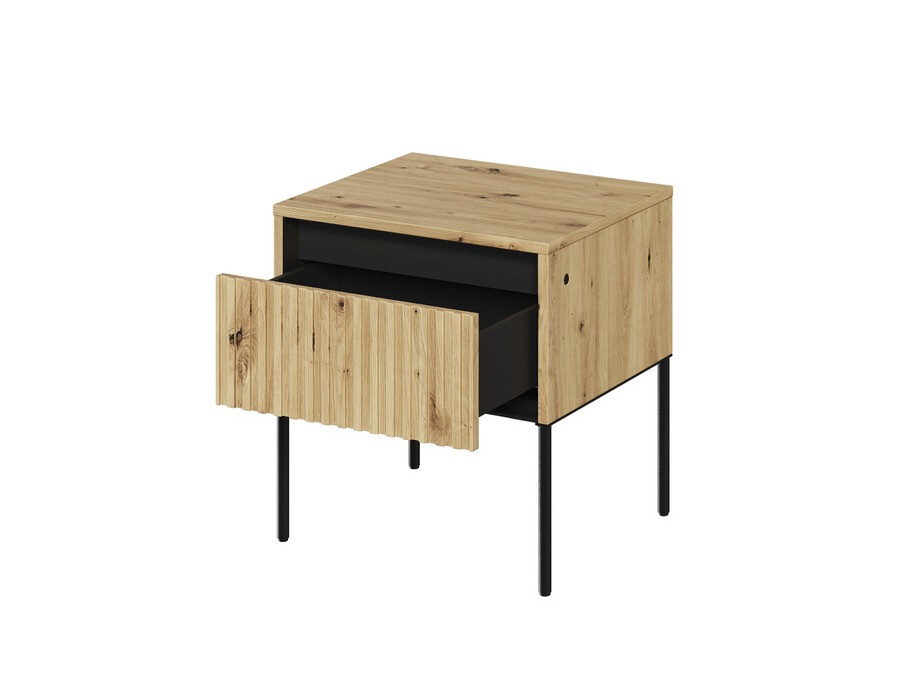 Noptieră Fernolu 111 (Stejar artizan + Negru)