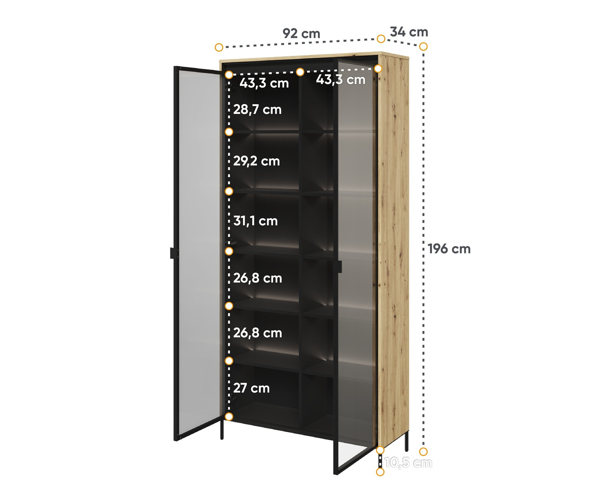 Raft Fernolu 106 (Stejar artizan + Negru)