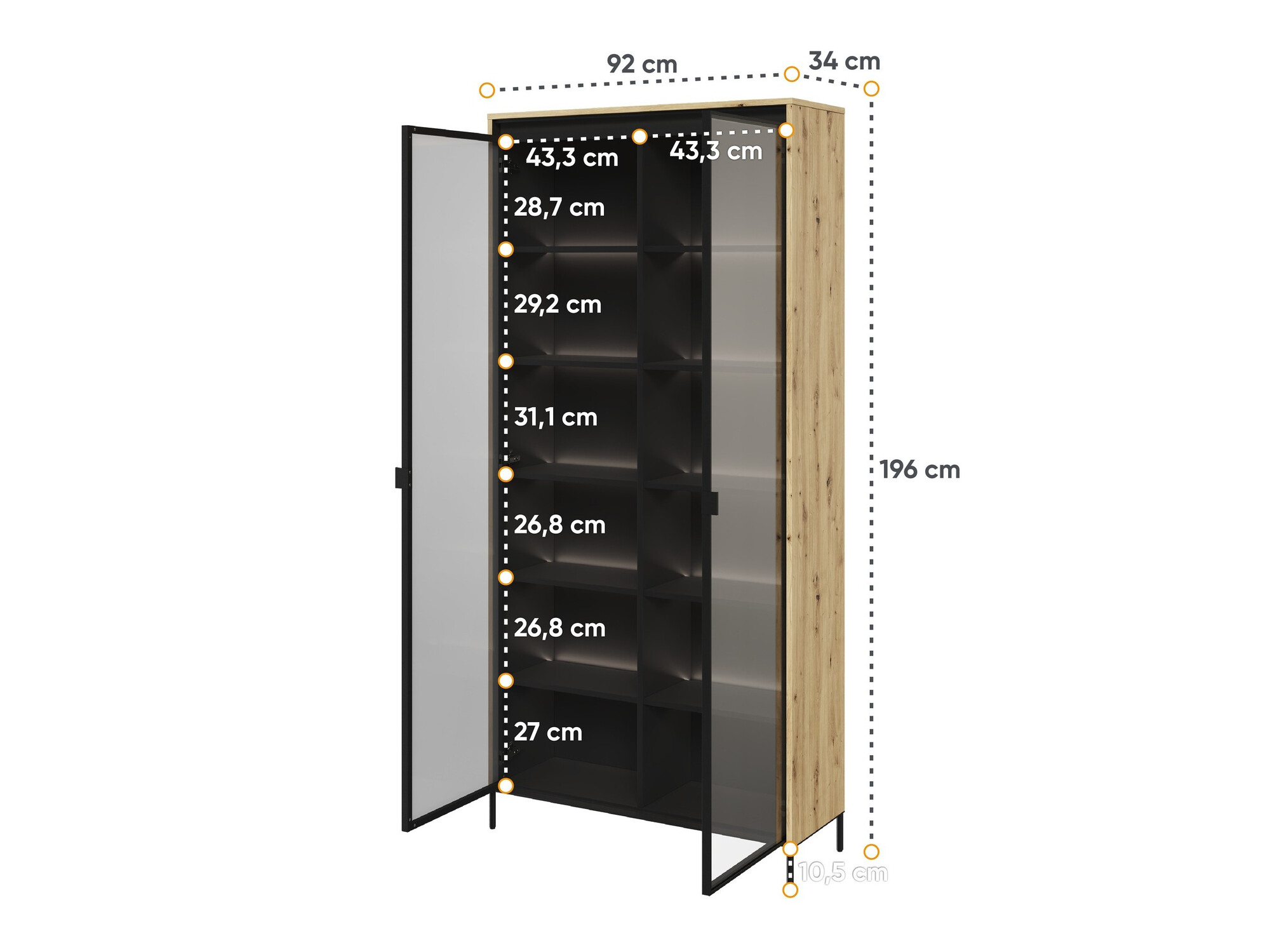 Raft Fernolu 106 (Stejar artizan + Negru)