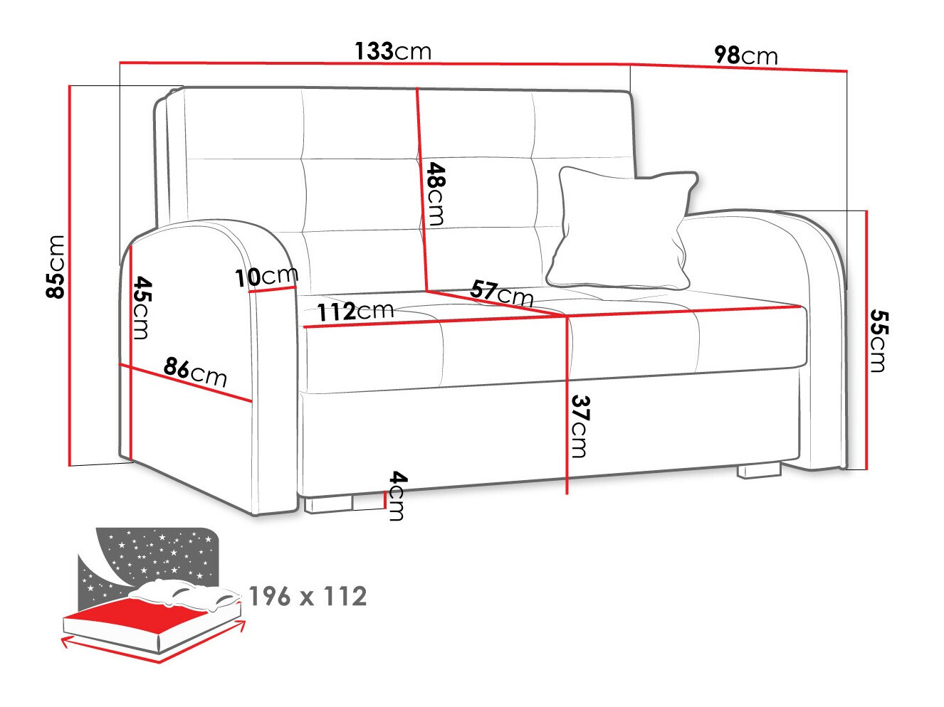 Canapea extensibilă Columbus 115 (Aragon 03)