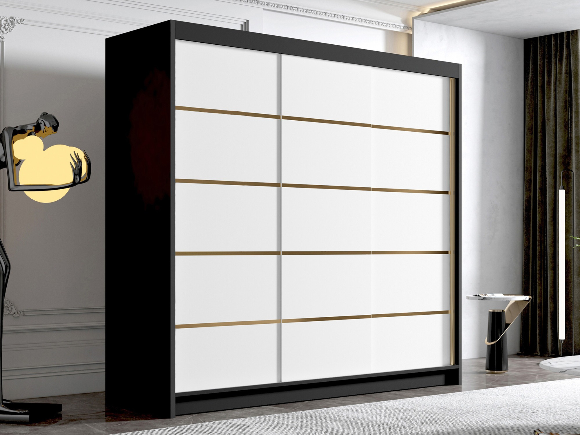 Dulap Closico Plenor VI (Negru + Alb)
