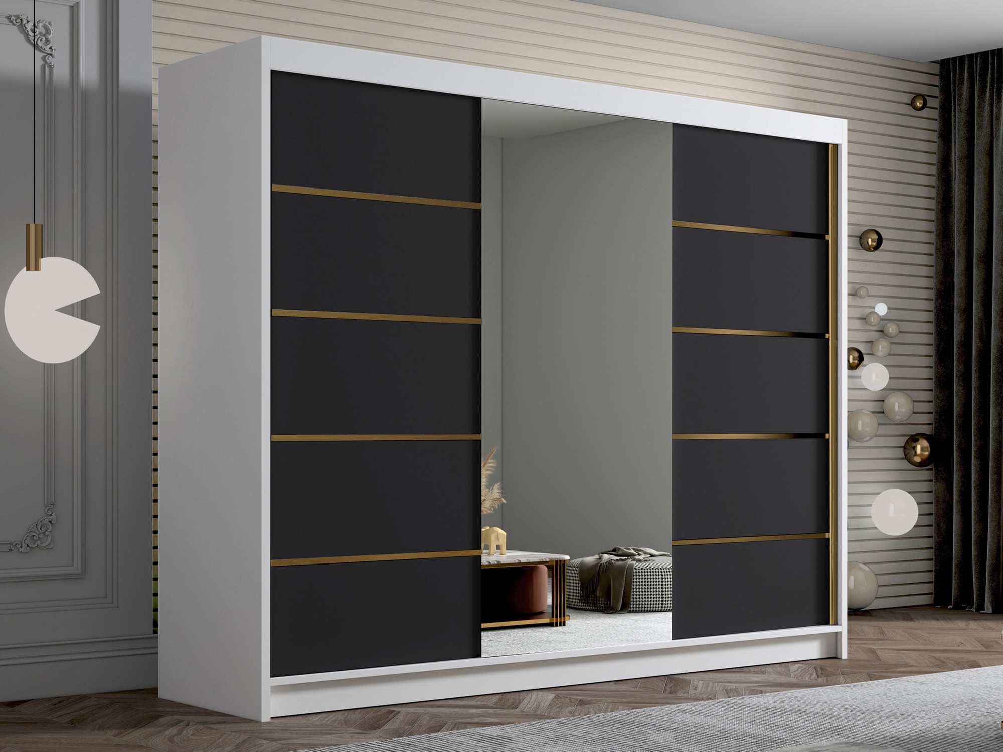 Dulap Closico Veltron II (Alb + Negru)