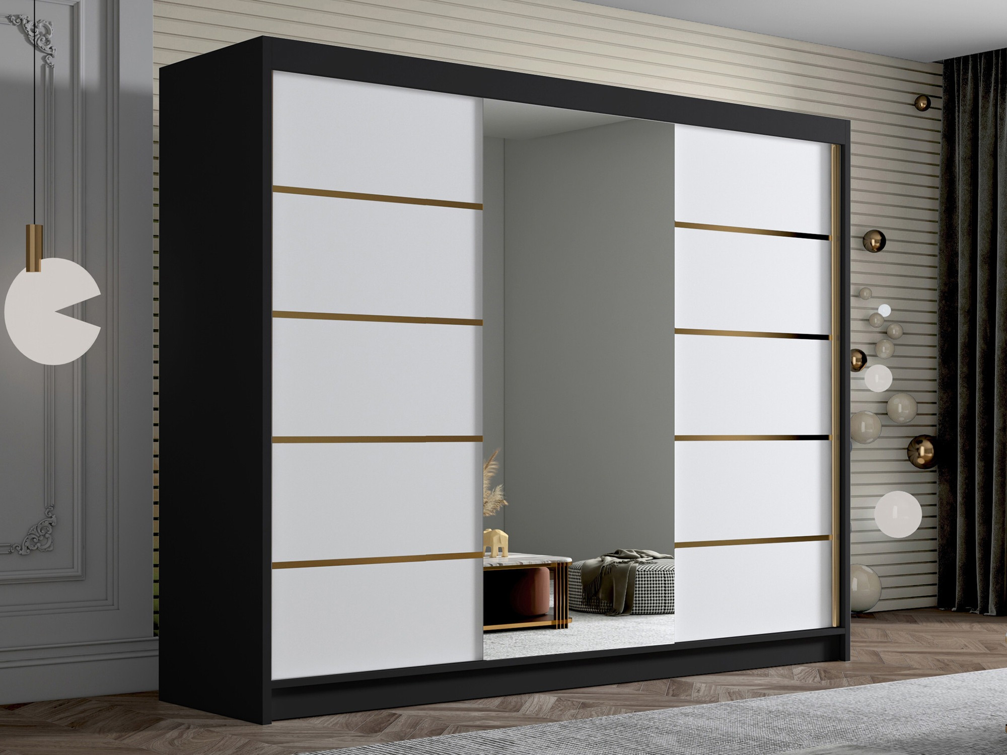 Dulap Closico Veltron II (Negru + Alb)