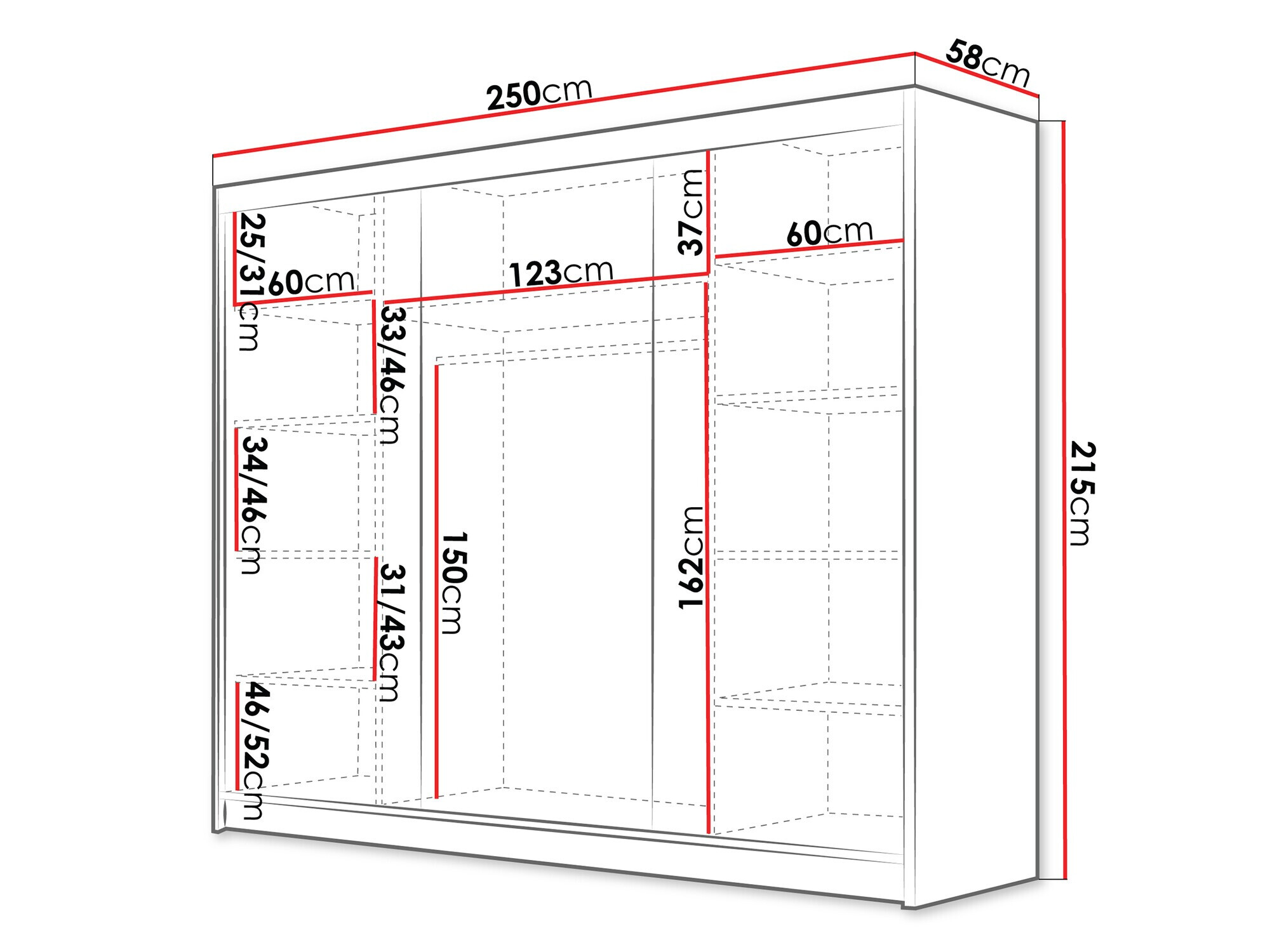 Dulap Closico Veltron II (Negru)