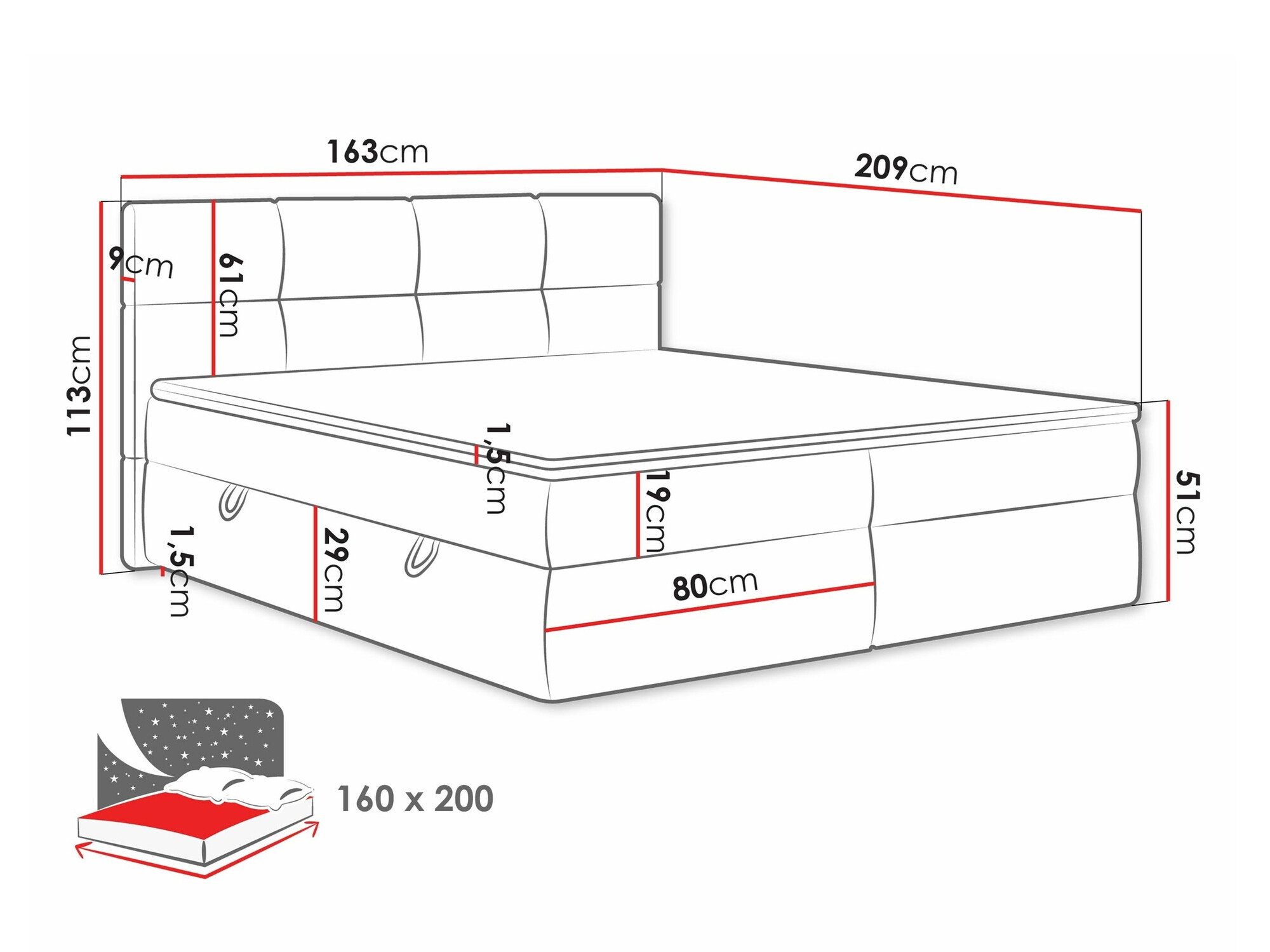 Pat boxspring ComfiDream Nivina (Curio 02)