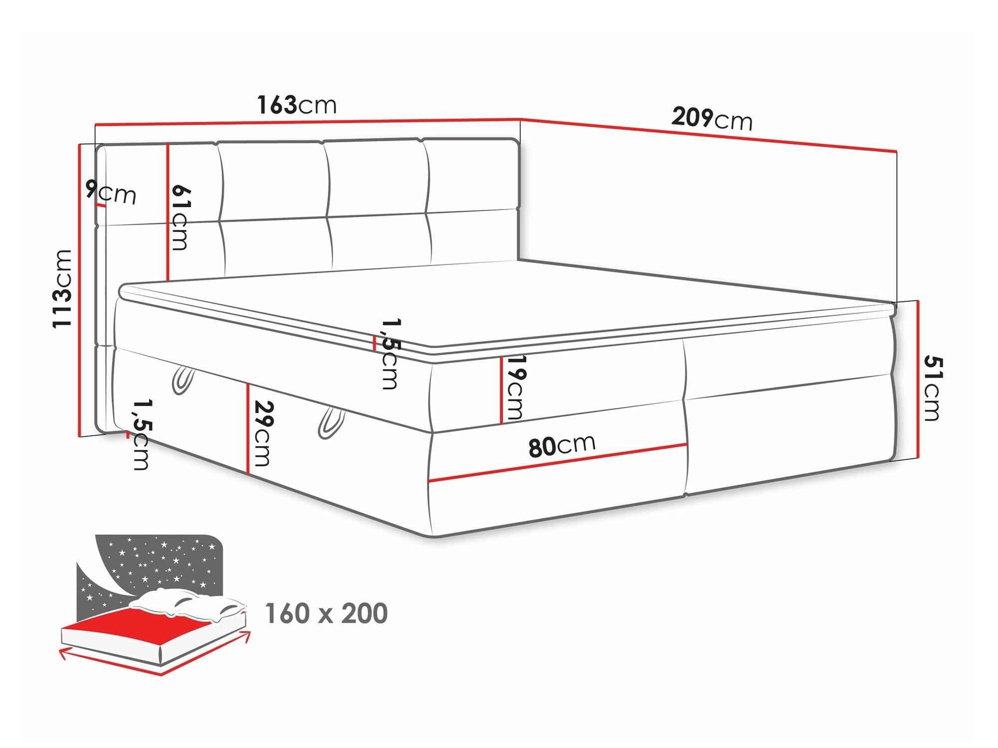 Pat boxspring ComfiDream Nivina (Curio 99)