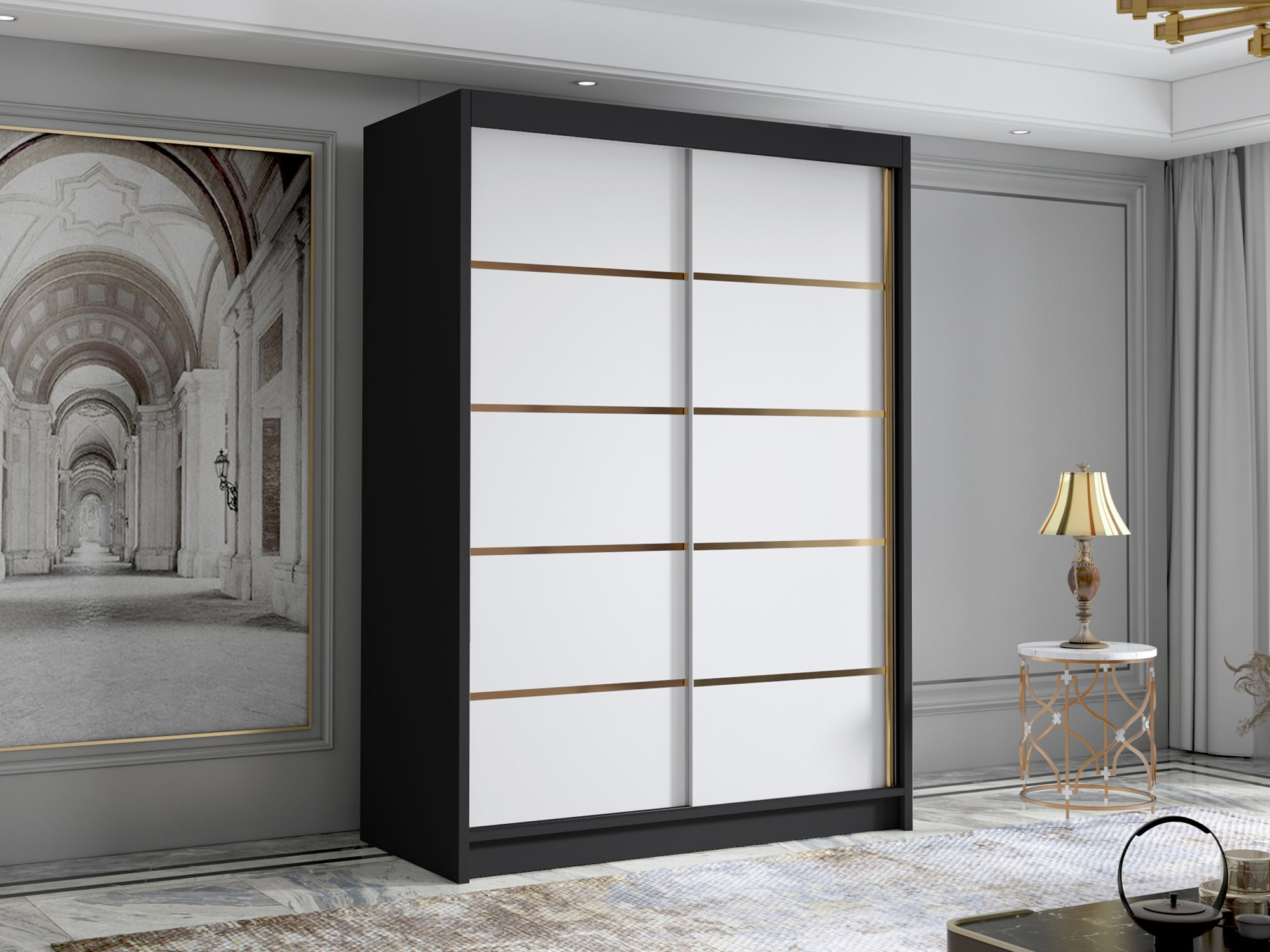 Dulap Closico Fornix III (Negru + Alb)