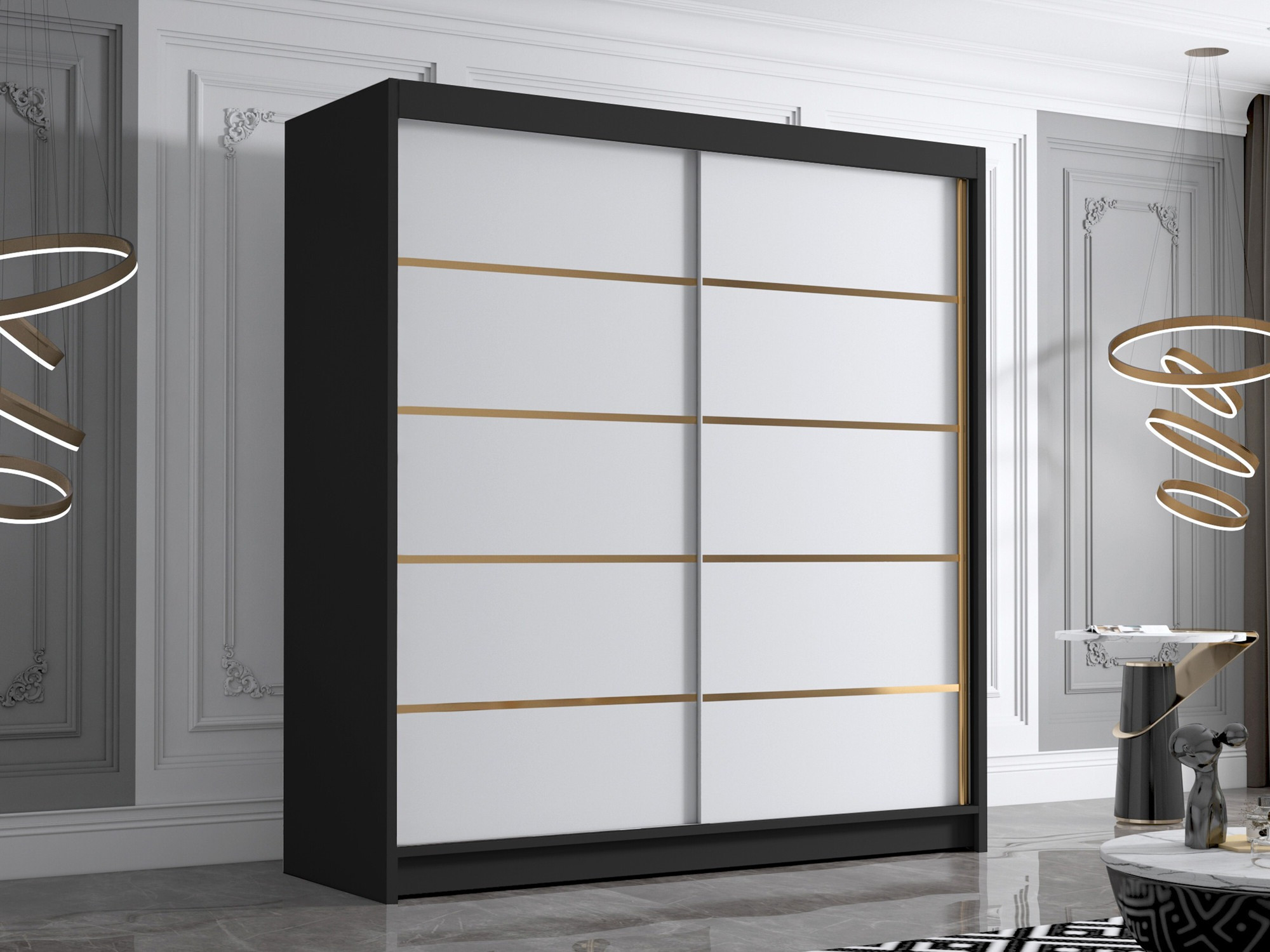 Dulap Closico Vallor III (Negru + Alb)