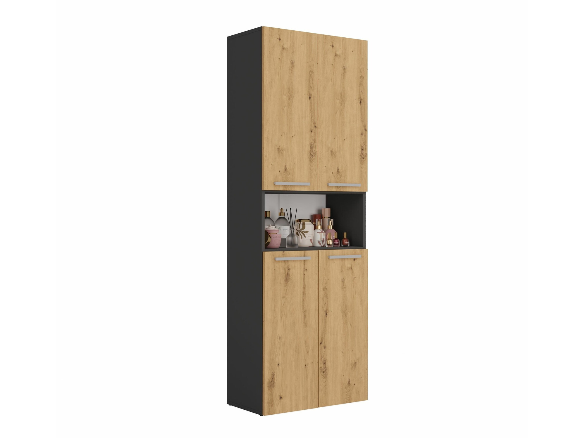 Dulap de baie de podea Nolmaru 103 (Antracit + Stejar artizan)
