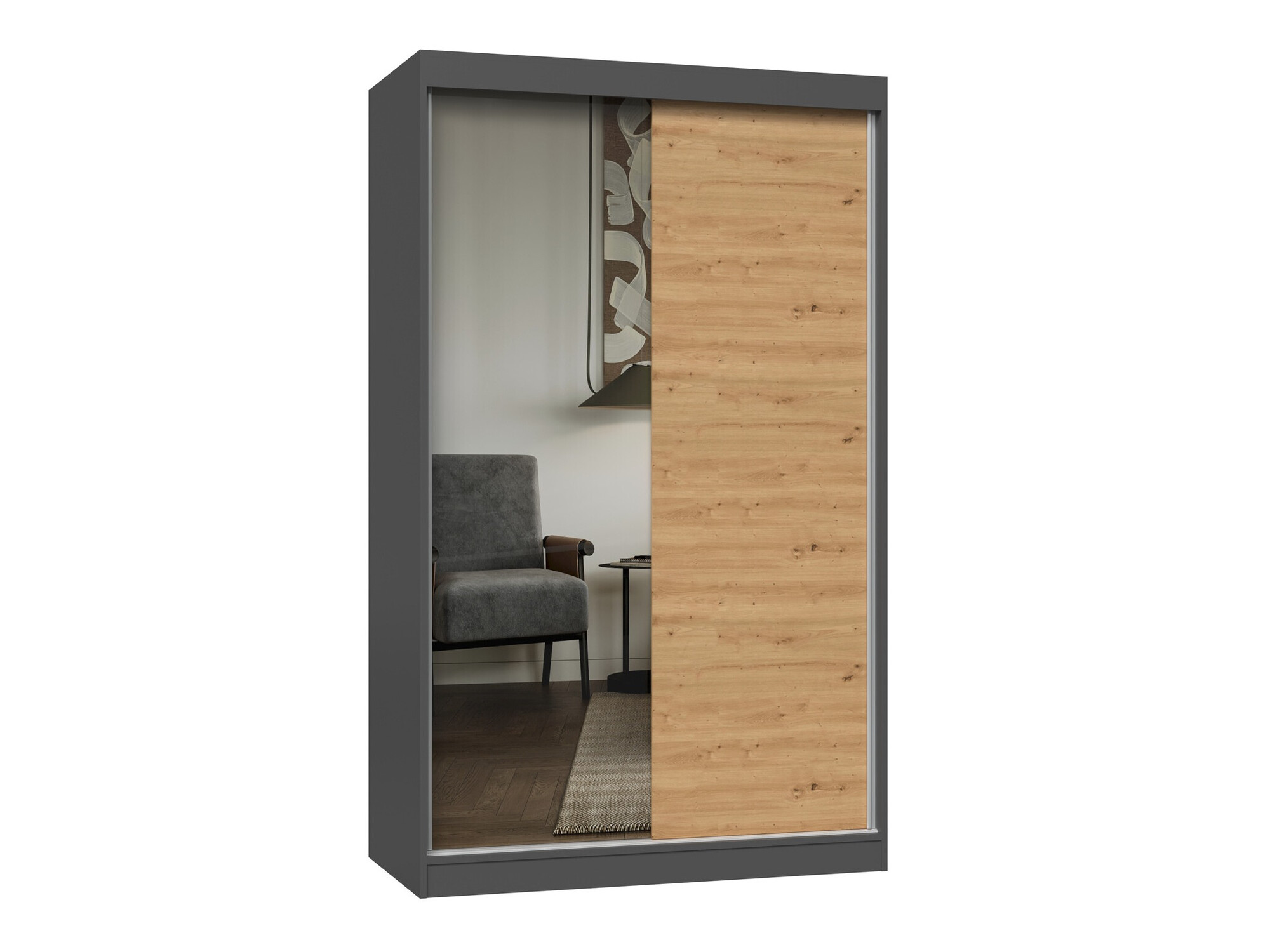 Dulap Mandeville 155 (Antracit + Stejar artizan)