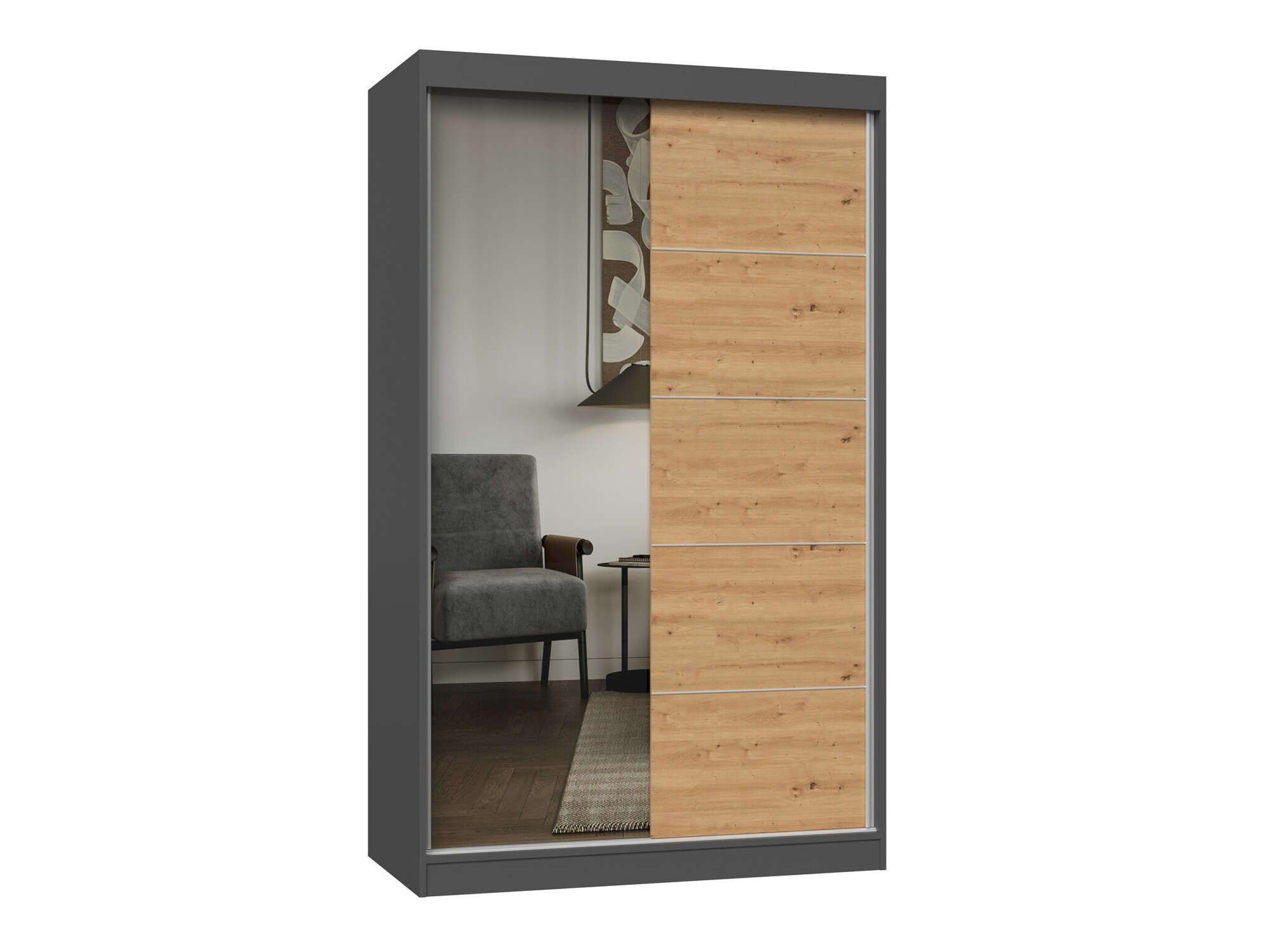 Dulap Mandeville 157 (Antracit + Stejar artizan)