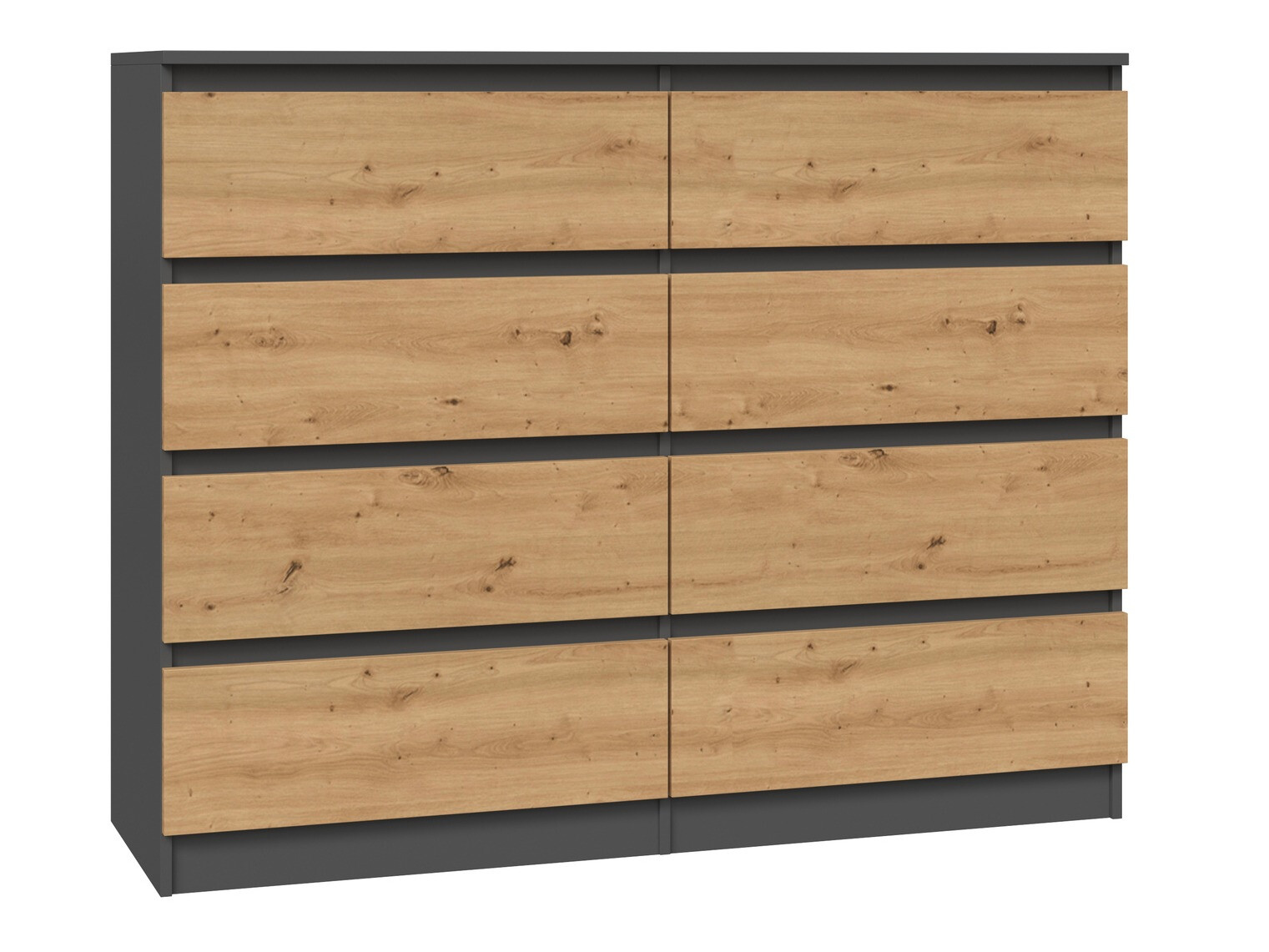 Comodă Elbvelu 101 (Antracit + Stejar artizan)