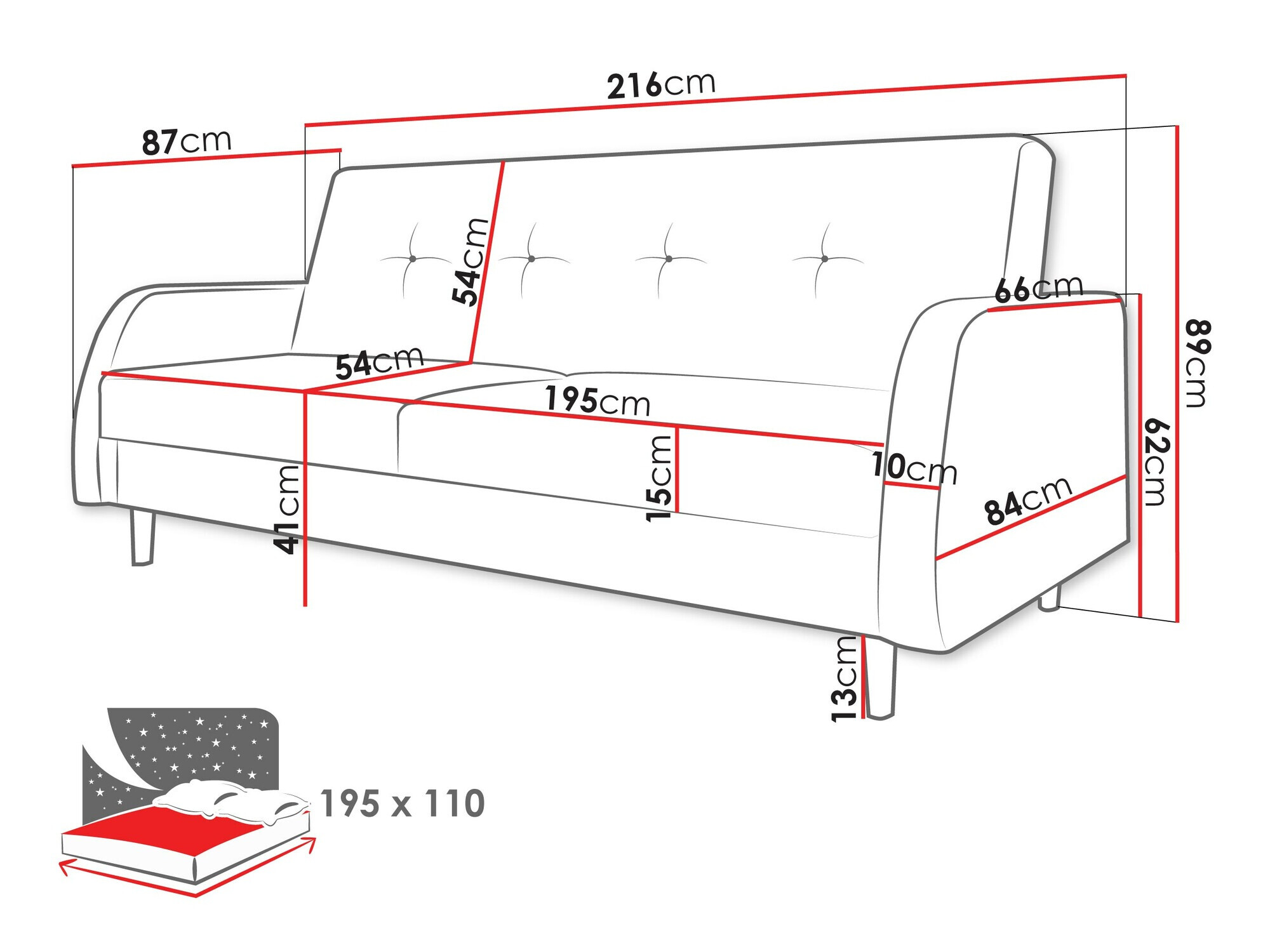 Canapea extensibilă Comfivo Finis