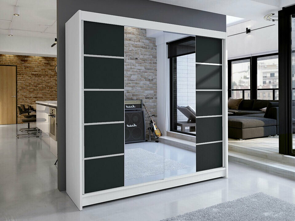 Dulap Closico Cavaris V (Alb + Negru)