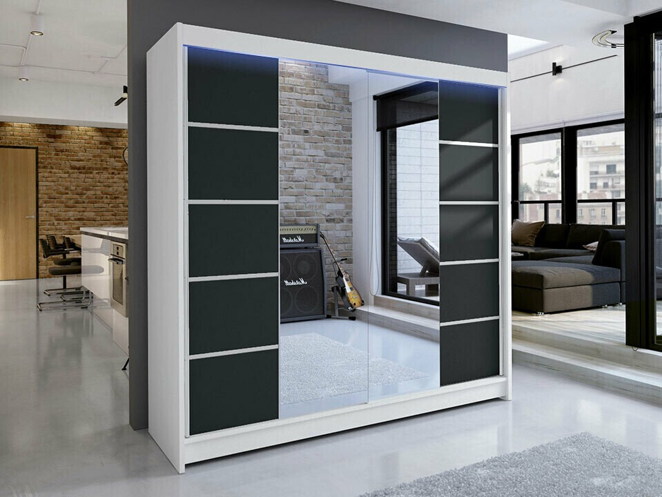 Dulap Closico Cavaris V (Alb + Negru)