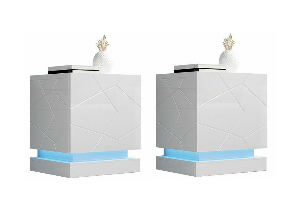 Set noptiere Linar (Alb + Alb lucios)