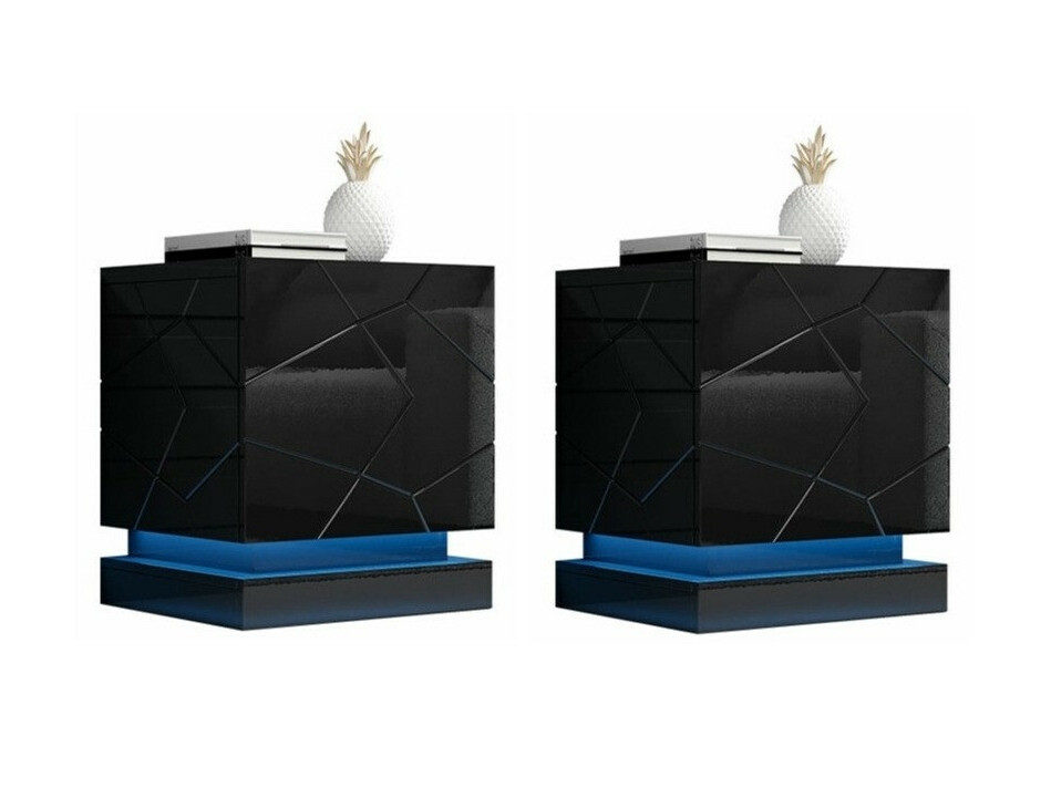 Set noptiere Linar (Negru + Negru lucios)