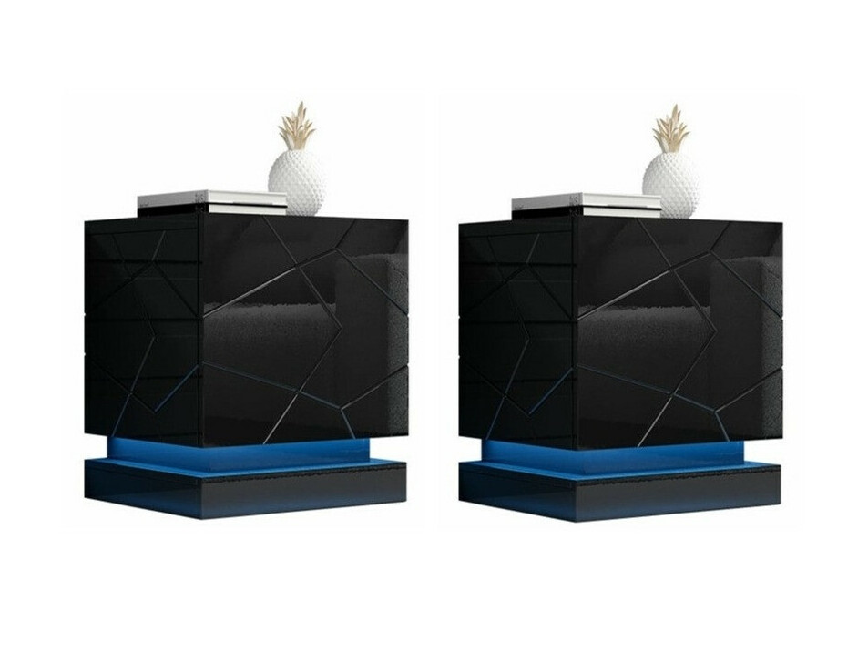 Set noptiere Linar (Negru + Negru lucios)