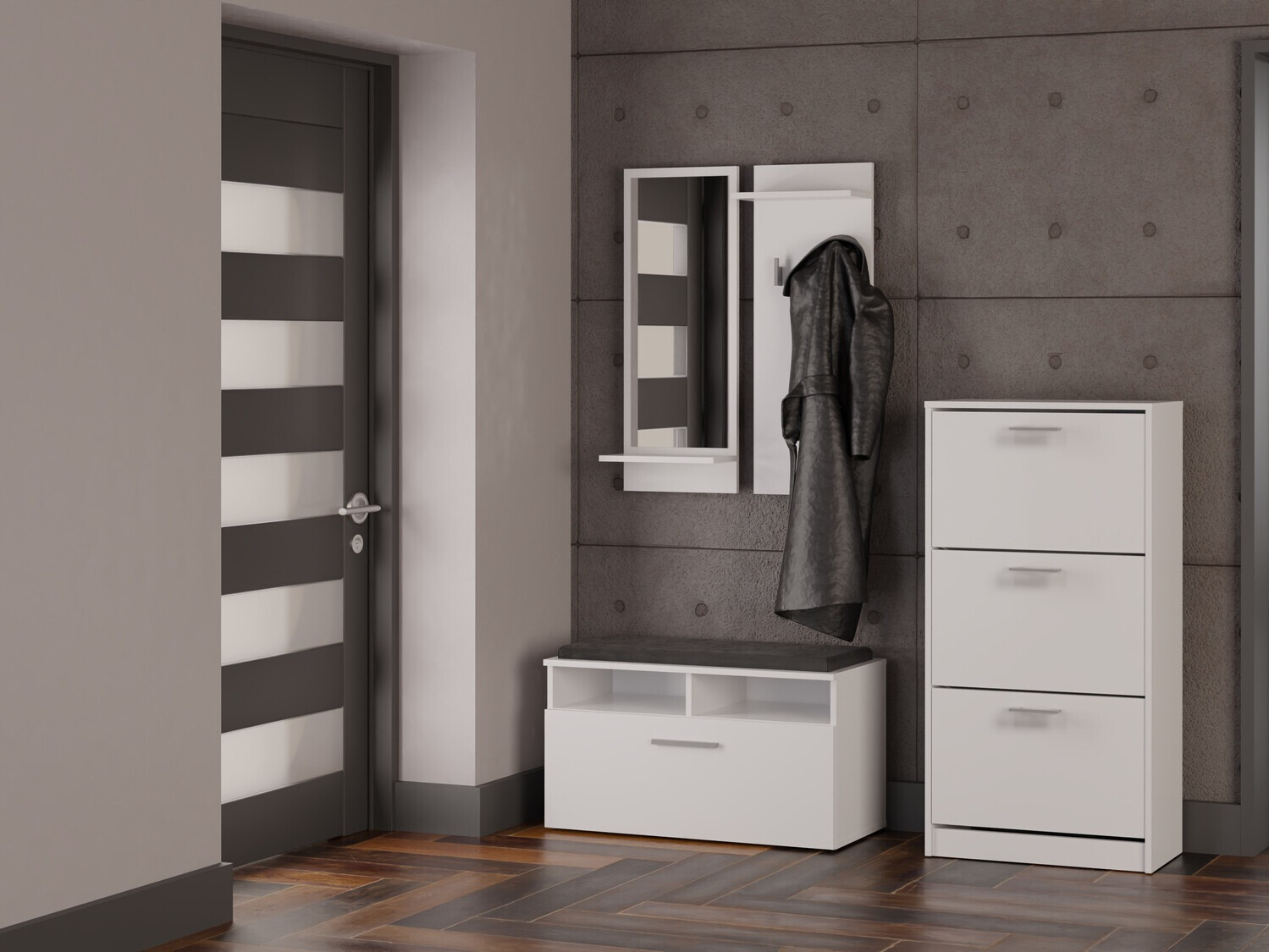 Dulap pentru pantofi Mandeville 224 (Alb)
