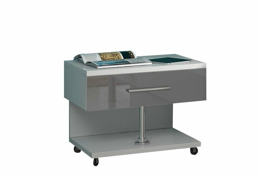 Noptieră Campus (Alb + Gri lucios)