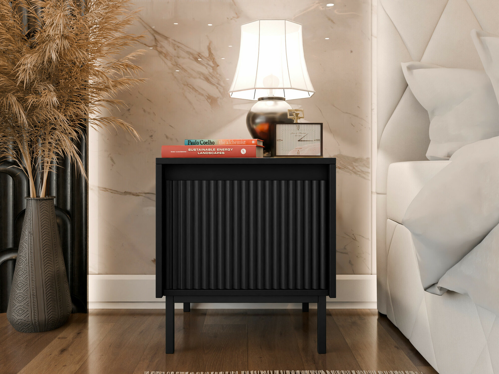 Noptieră Comfivo Delruva (Negru)