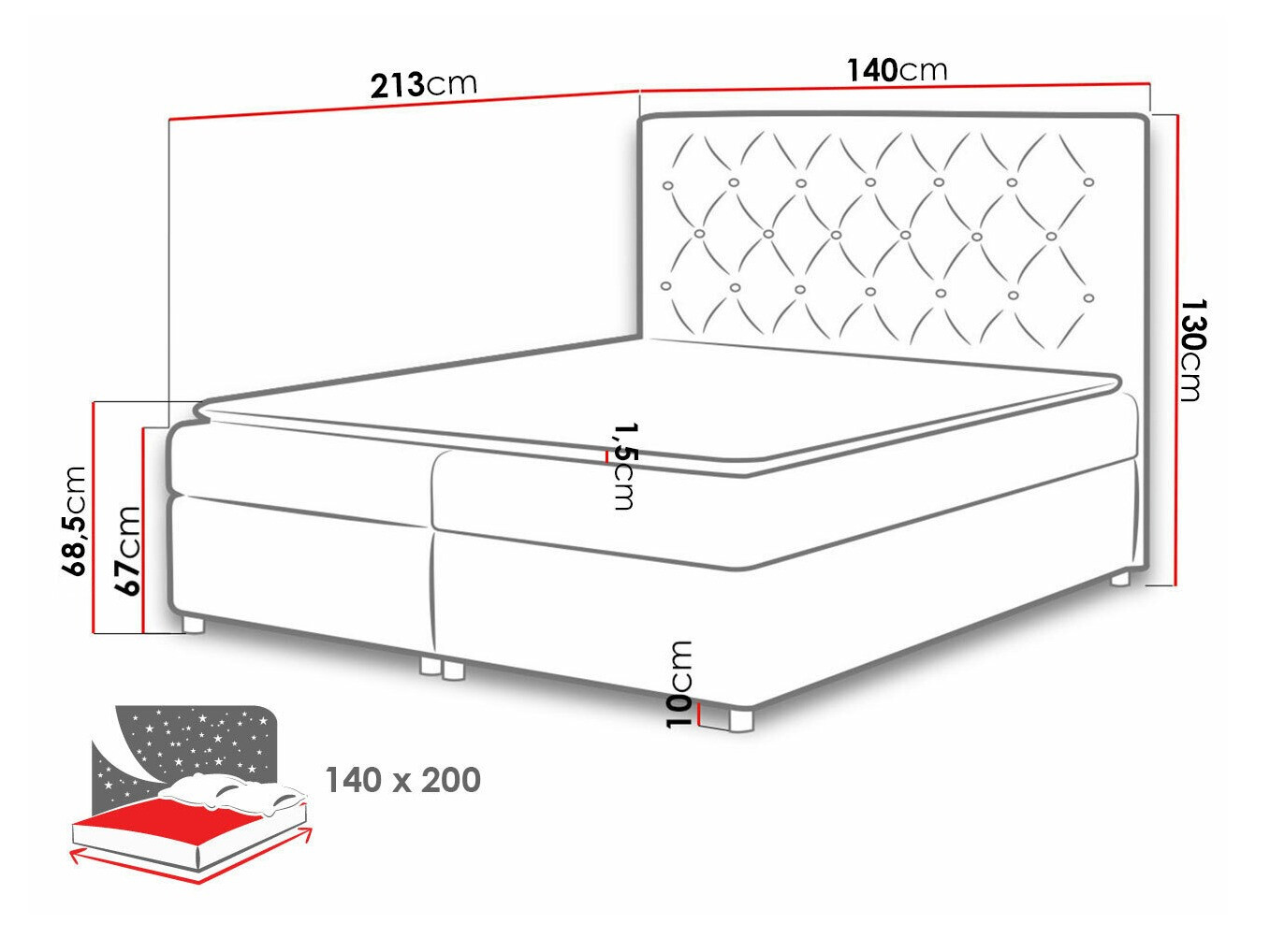 Pat boxspring Domus (Primo 8809)