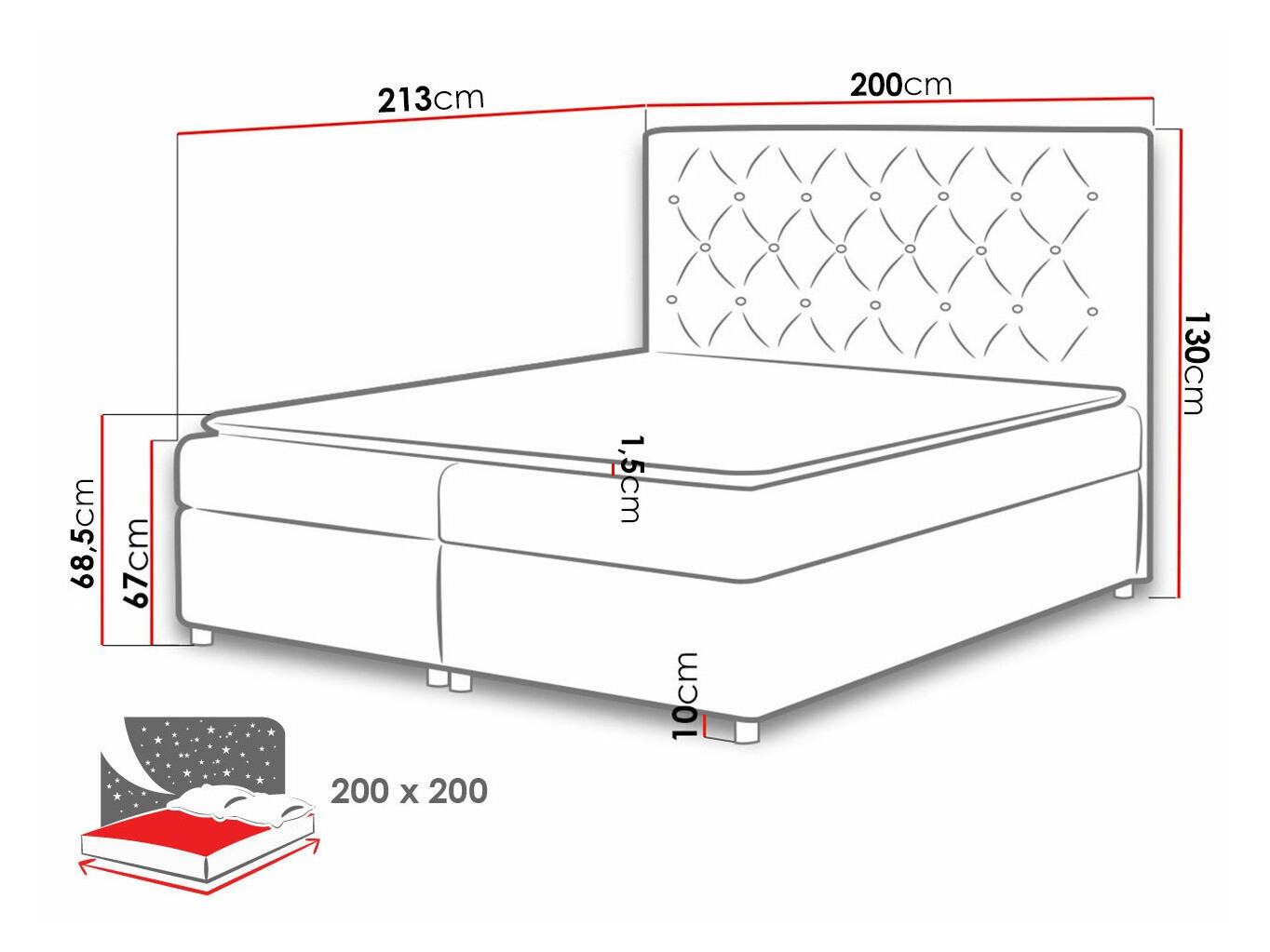 Pat boxspring Domus (Primo 8809)