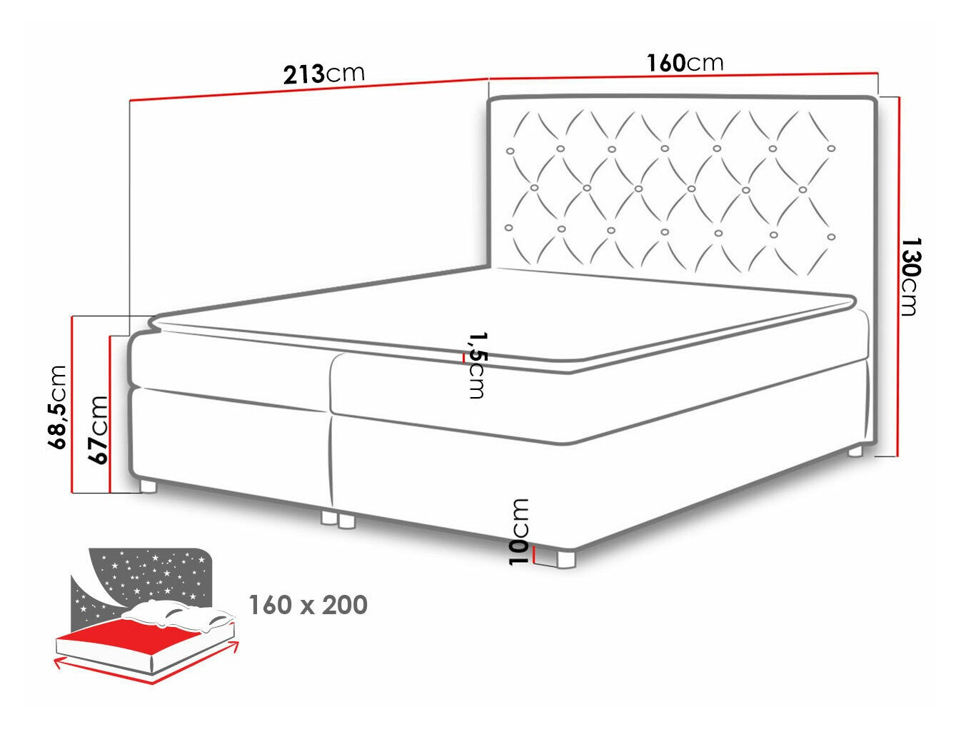 Pat boxspring Domus (Primo 8813)