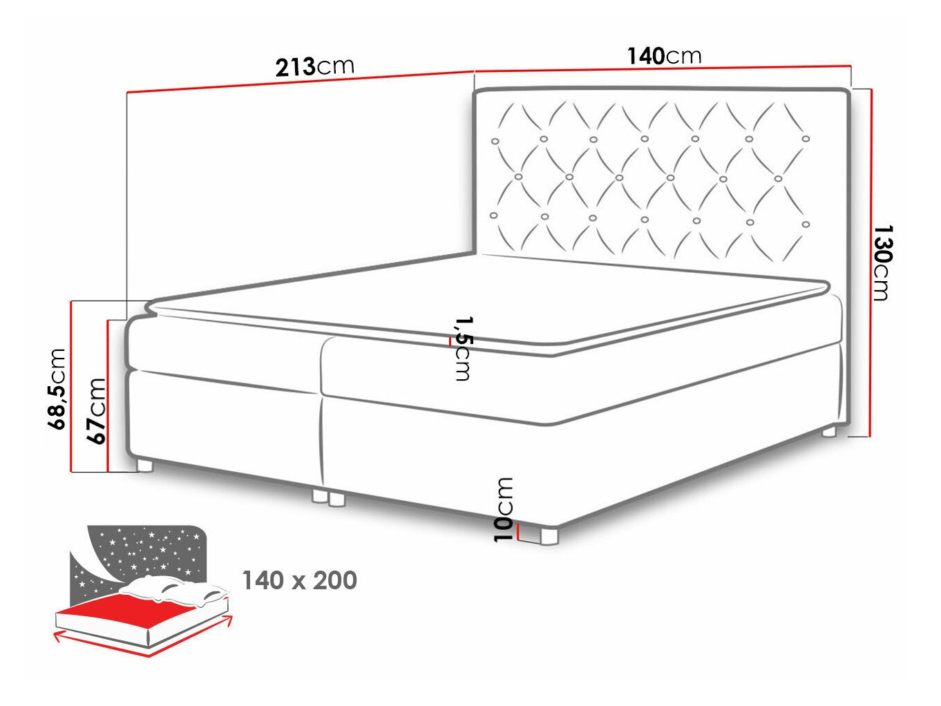 Pat boxspring Domus (Soft 017)
