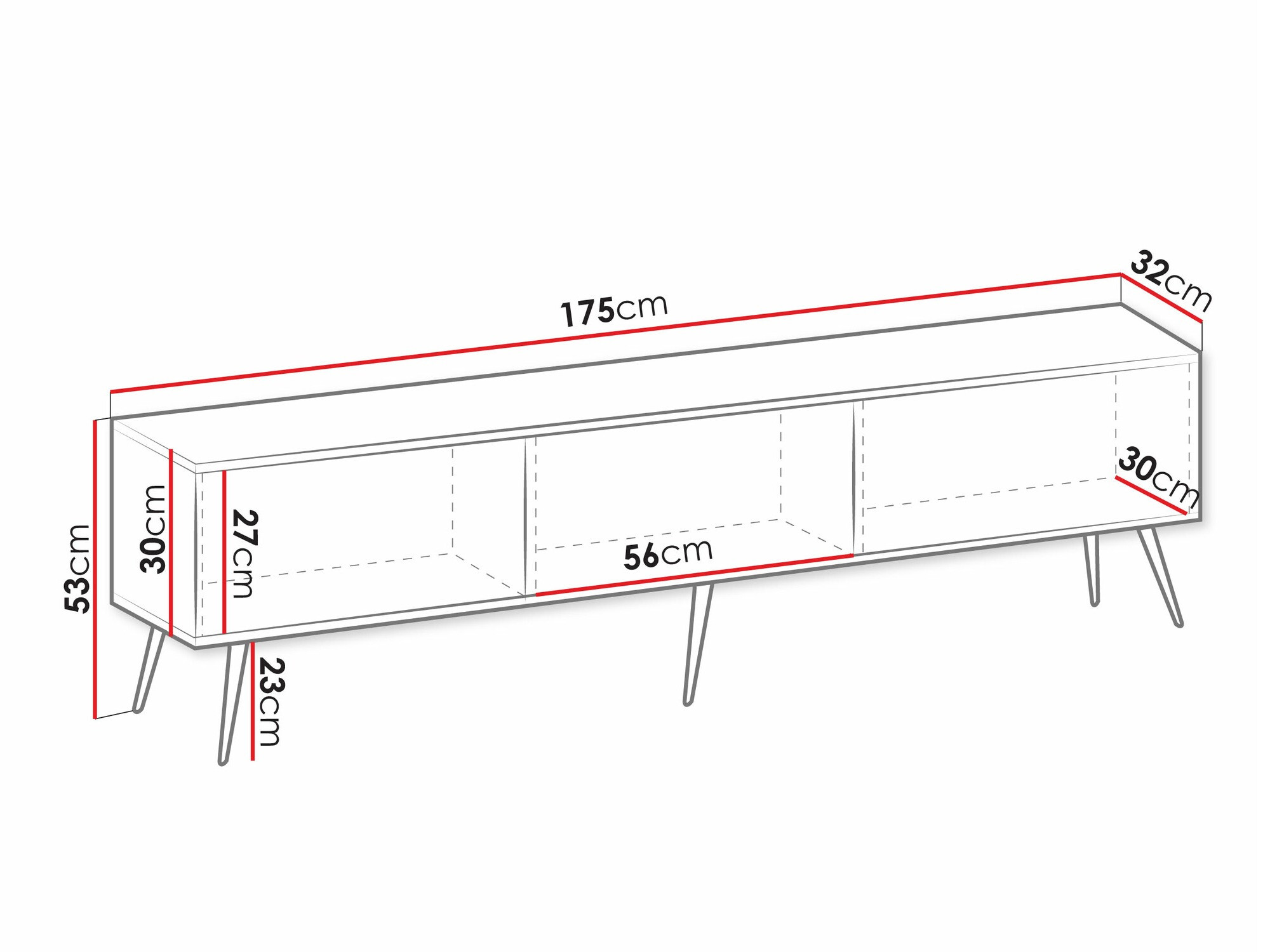 Comodă TV Princal II (Negru)