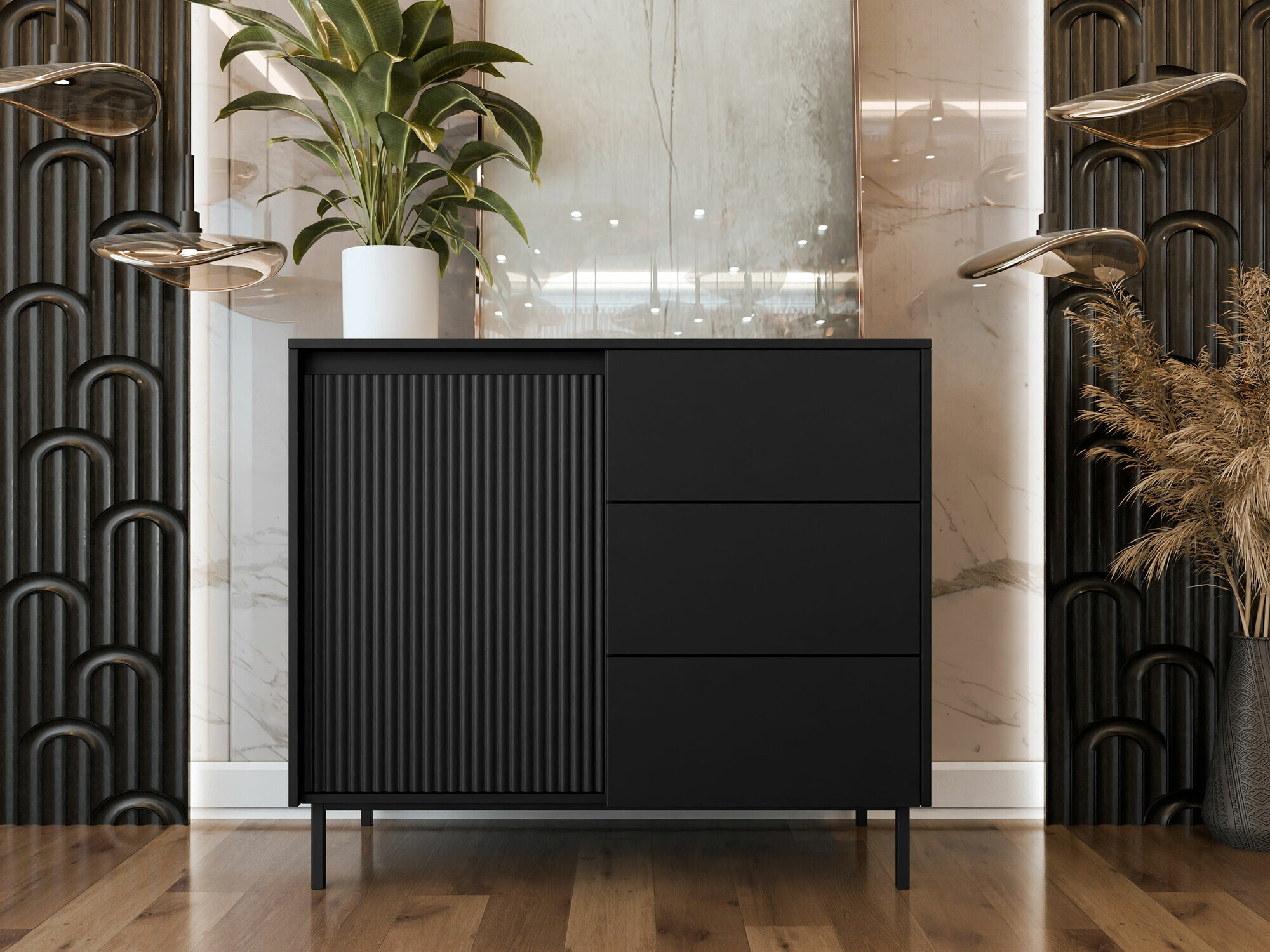 Comodă Comfivo Delruva 100 (Negru)