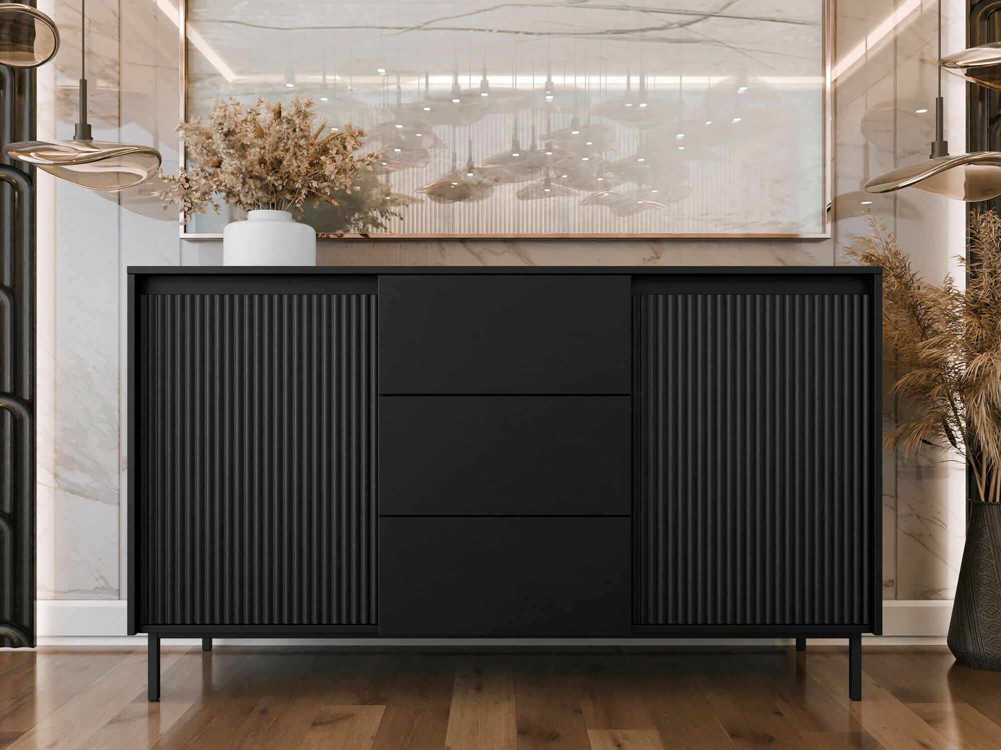 Comodă Comfivo Delruva I (Negru)