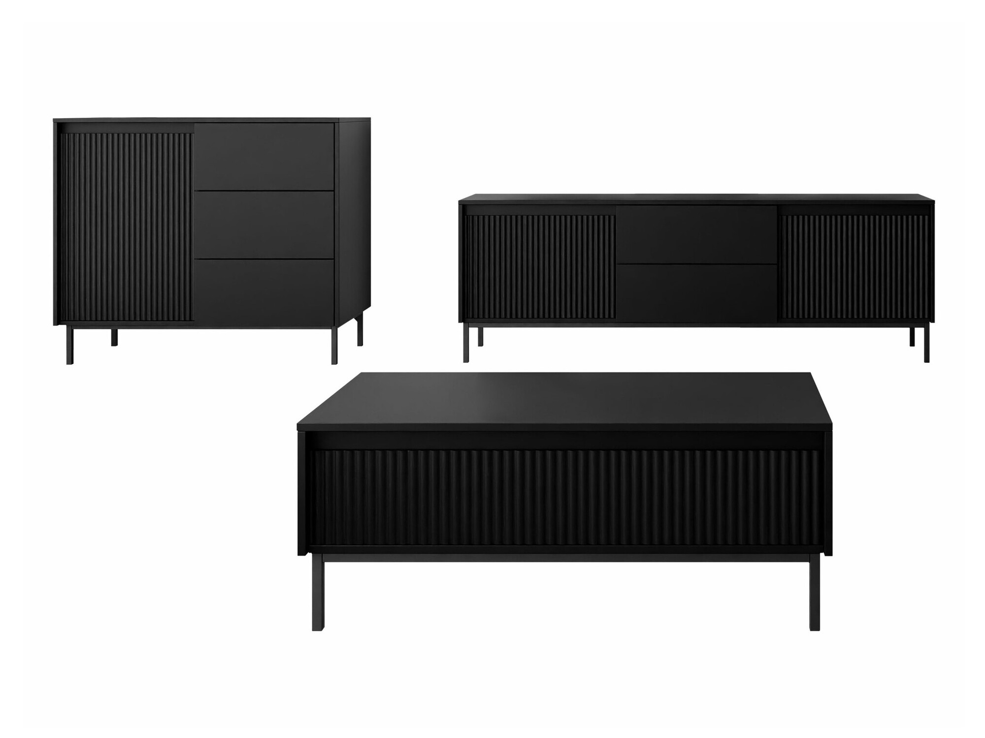 Set de living Comfivo Delruva 106 (Negru)