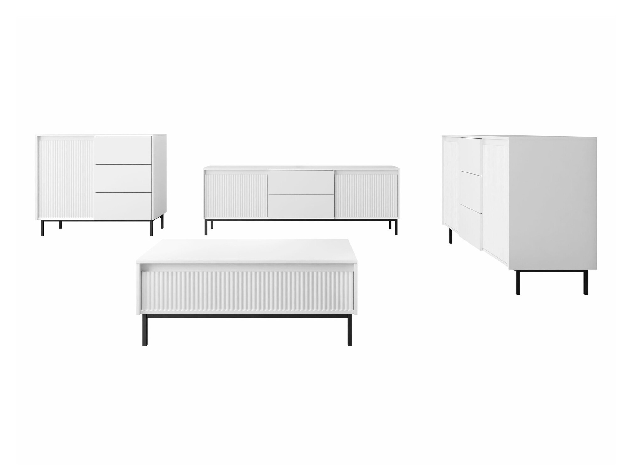 Set de living Comfivo Delruva II (Alb)