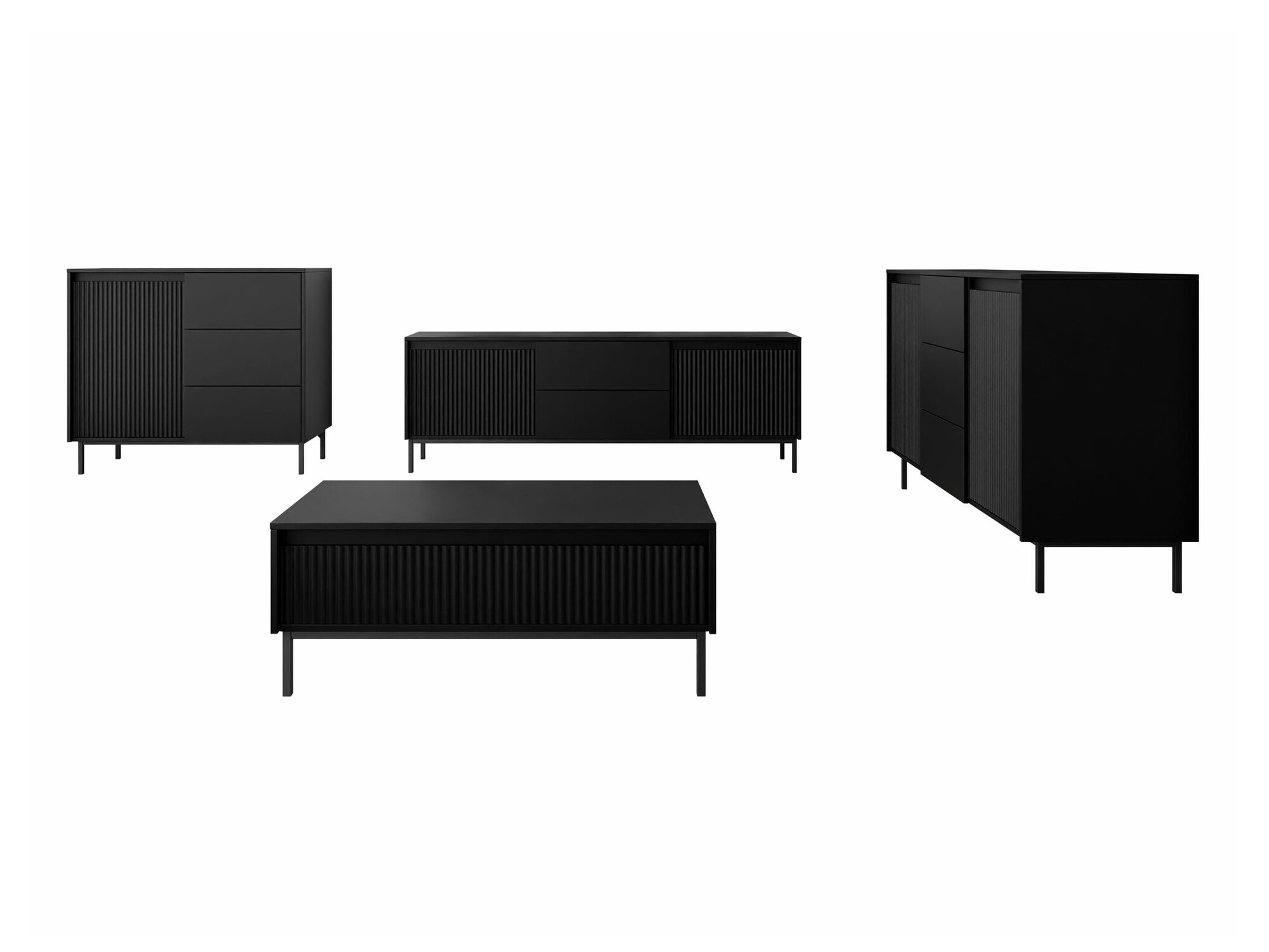 Set de living Comfivo Delruva II (Negru)