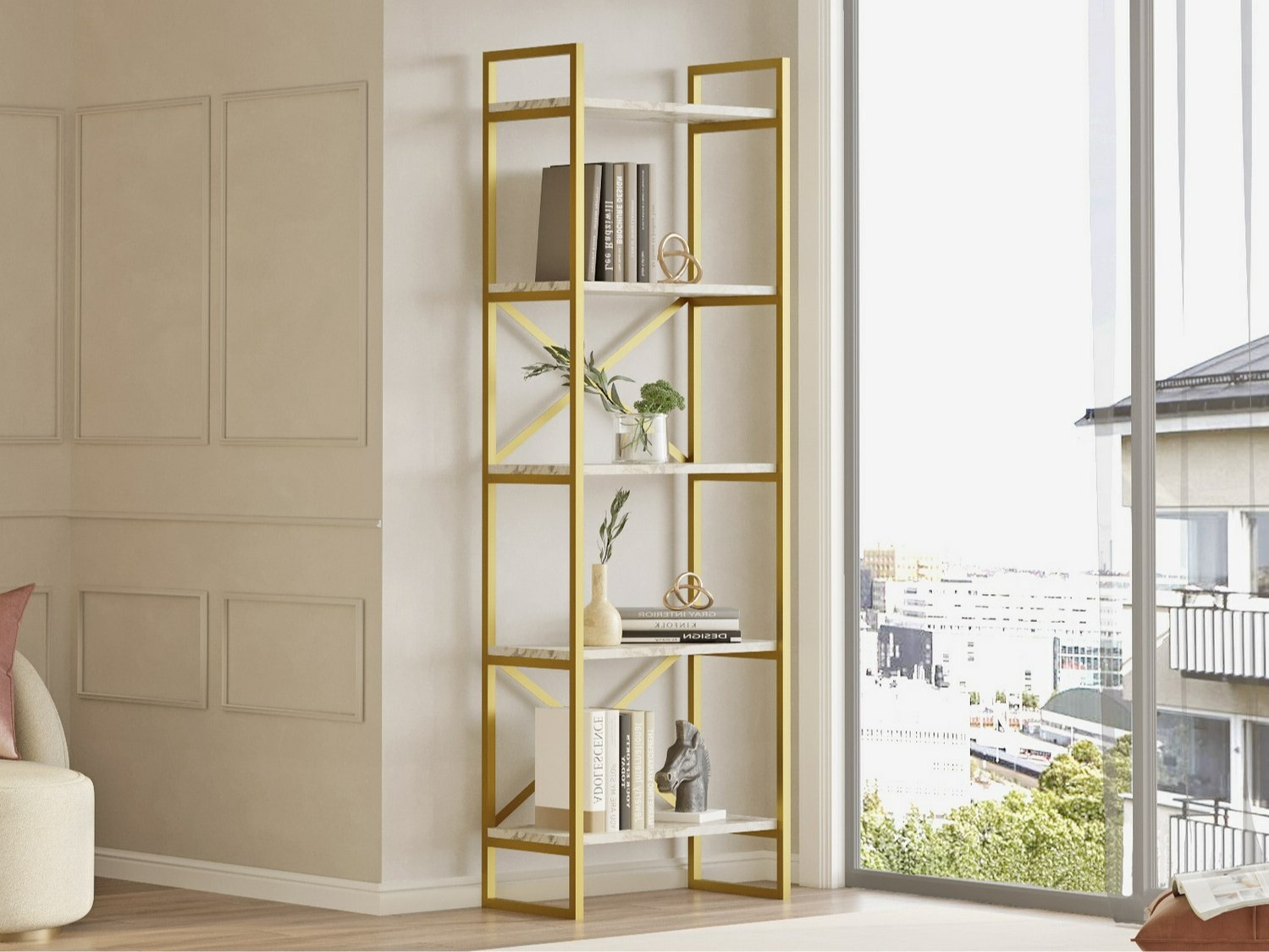 Raft Kailua 2088 (Marmură albă + Auriu)