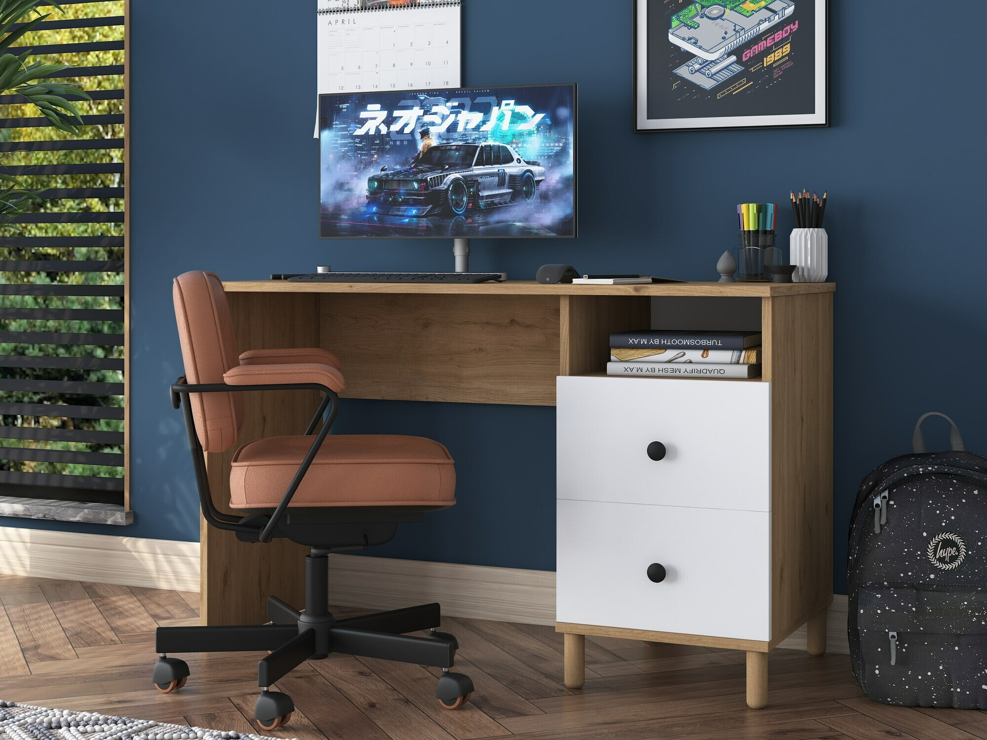 Birou Catdelu 102 (Nuc + Alb)