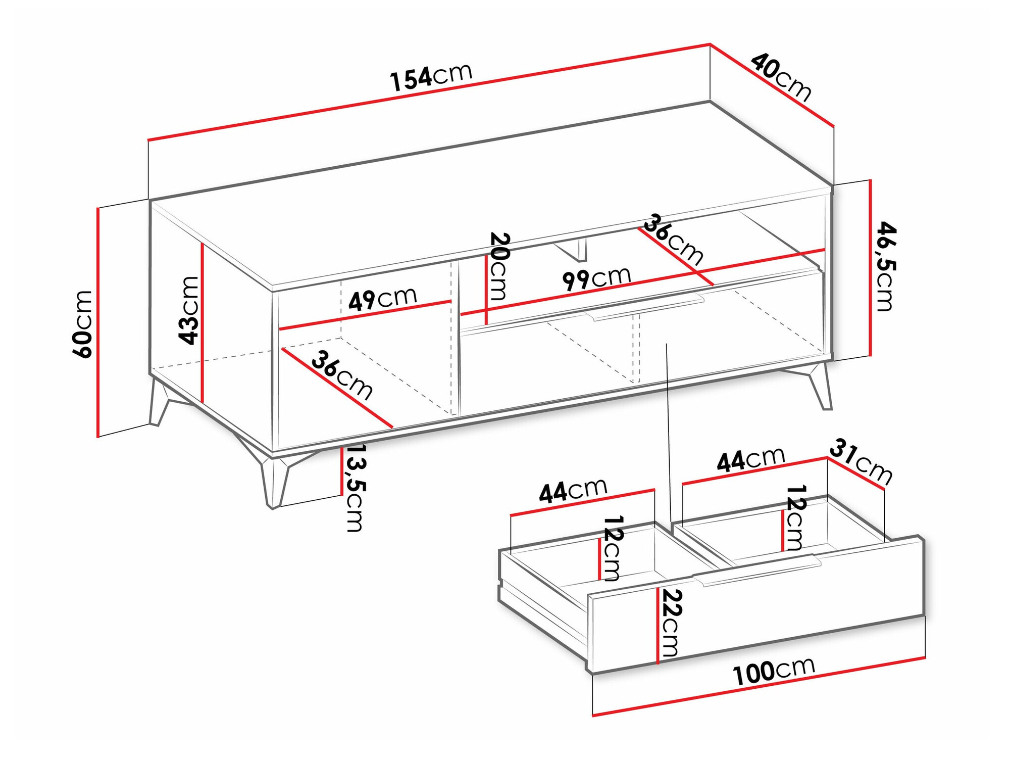 Comodă TV Comfivo Camlue 105